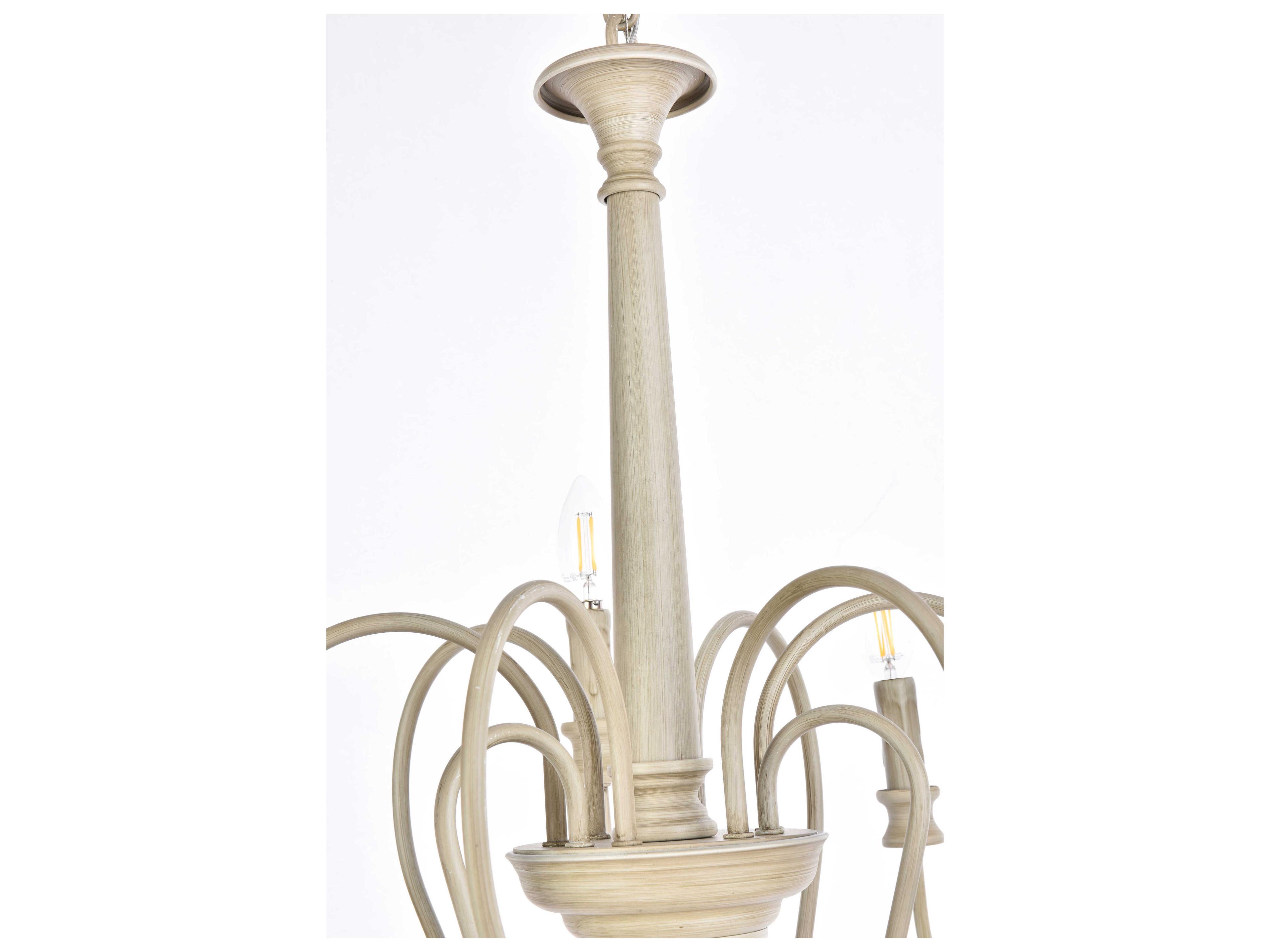 Elegant Lighting Flynx 9-Light Weathered Dove Chrome Chandelier