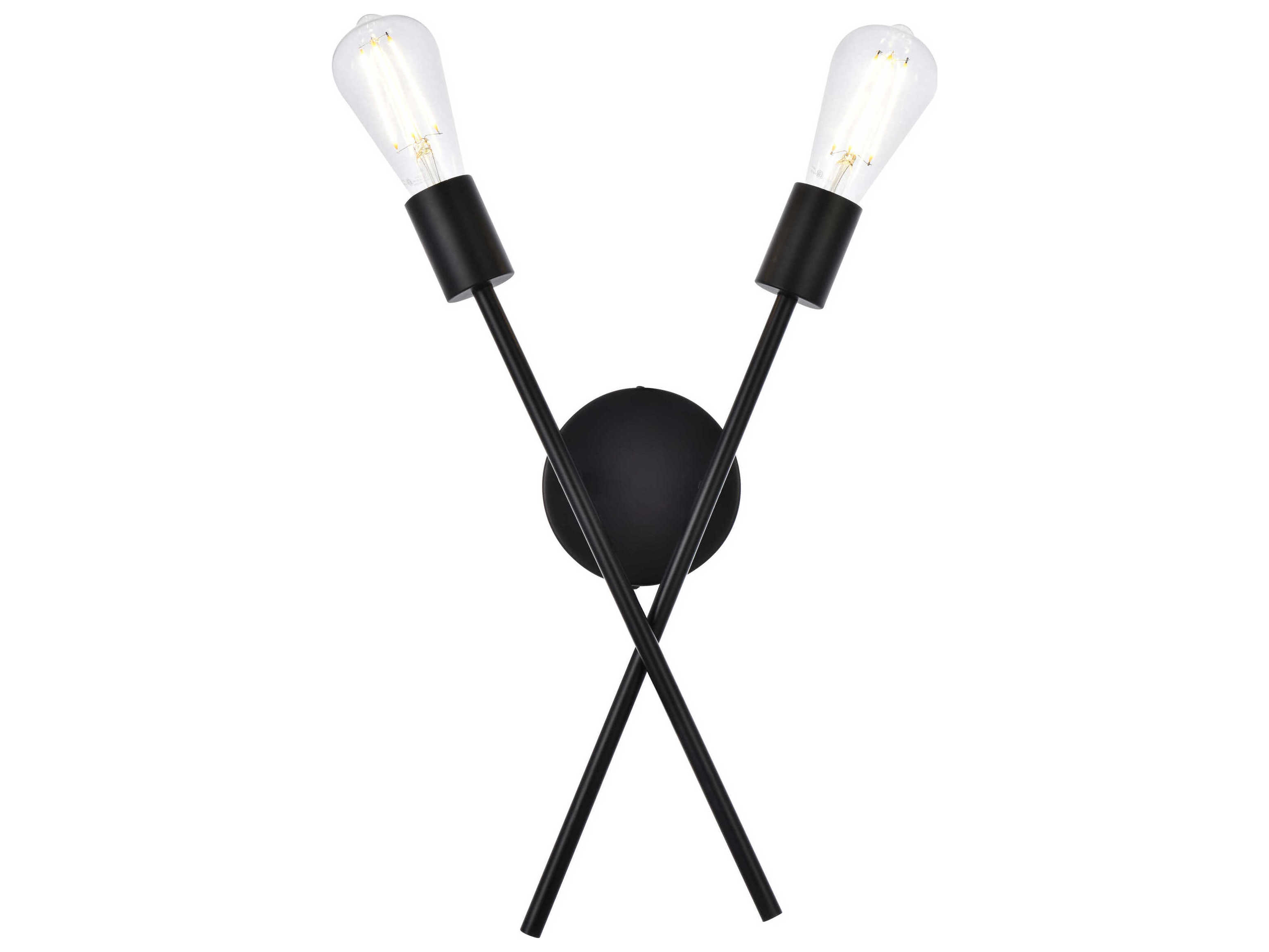 Elegant Lighting Armin 2-Light Black Wall Sconce