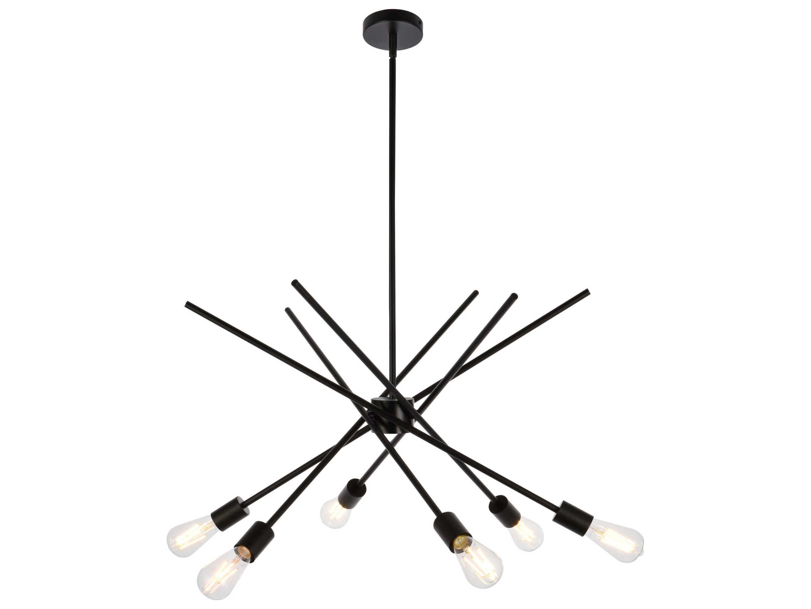 Elegant Lighting Armin 6-Light Black Sputnik Pendant