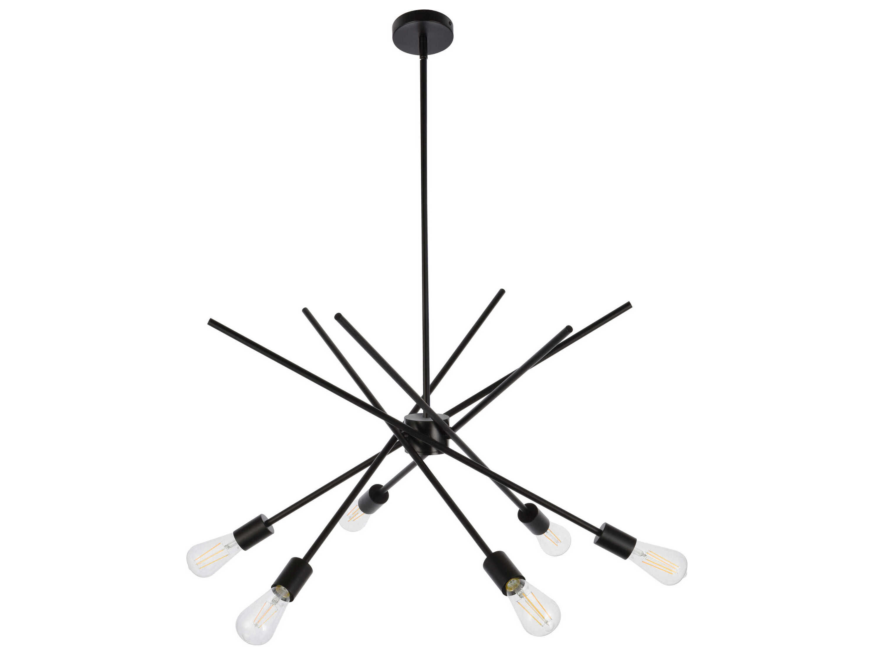Elegant Lighting Armin 6-Light Black Sputnik Pendant