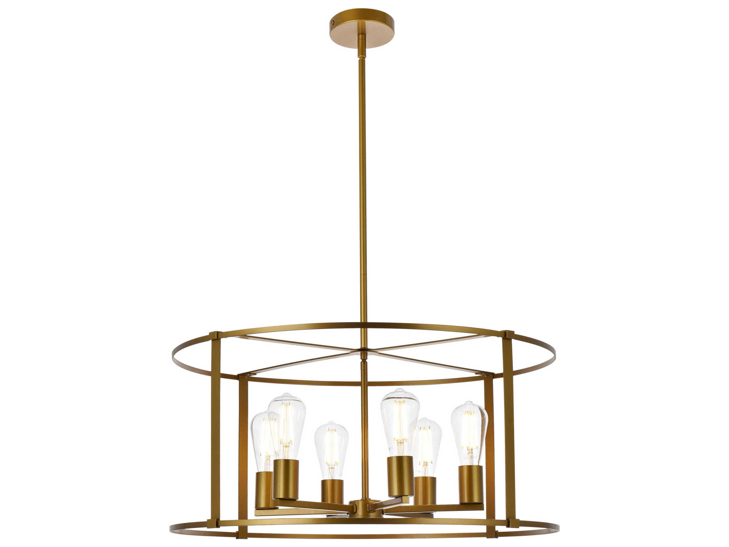 Elegant Lighting Agnys 6-Light Brass Chandelier
