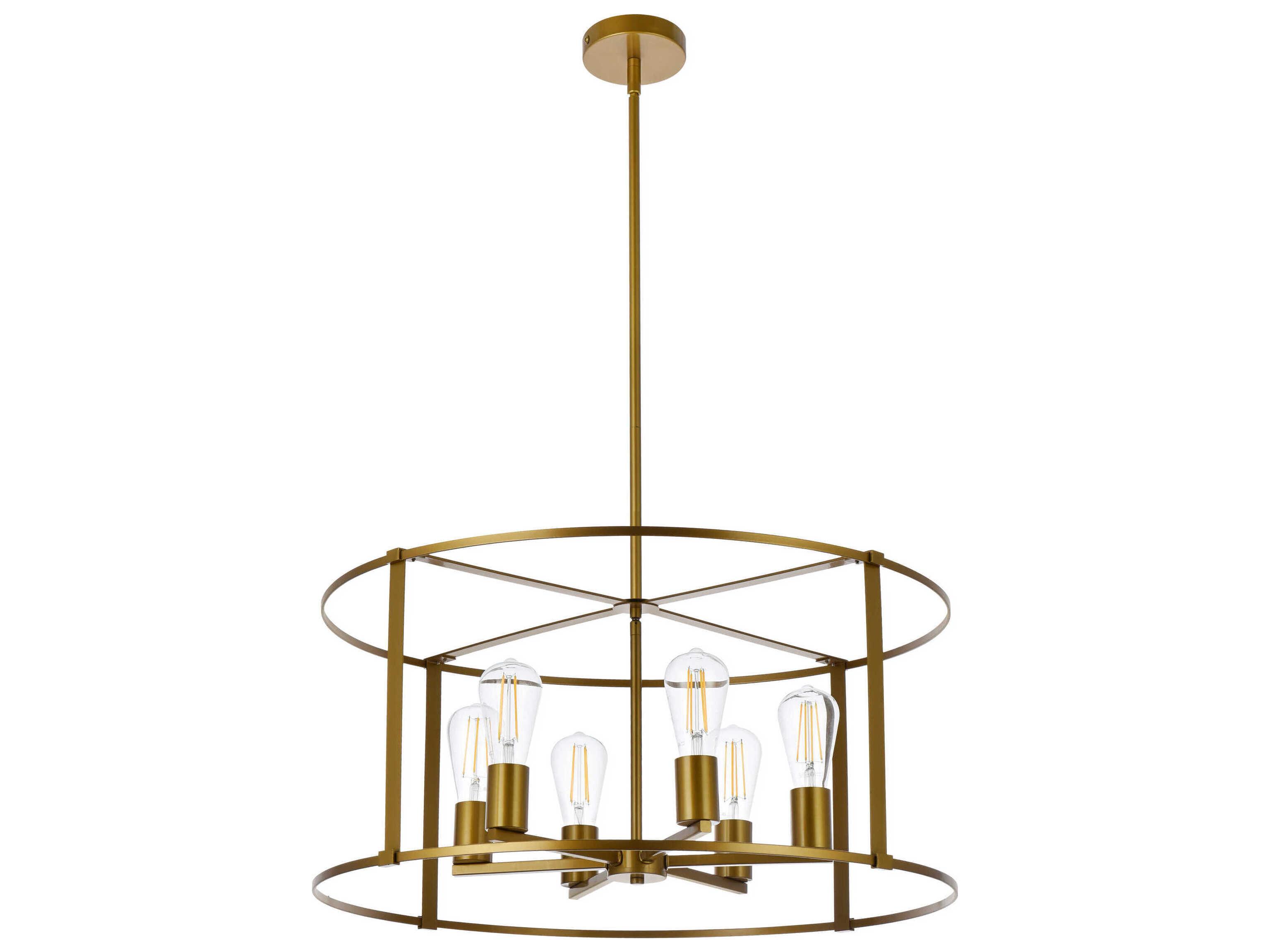 Elegant Lighting Agnys 6-Light Brass Chandelier