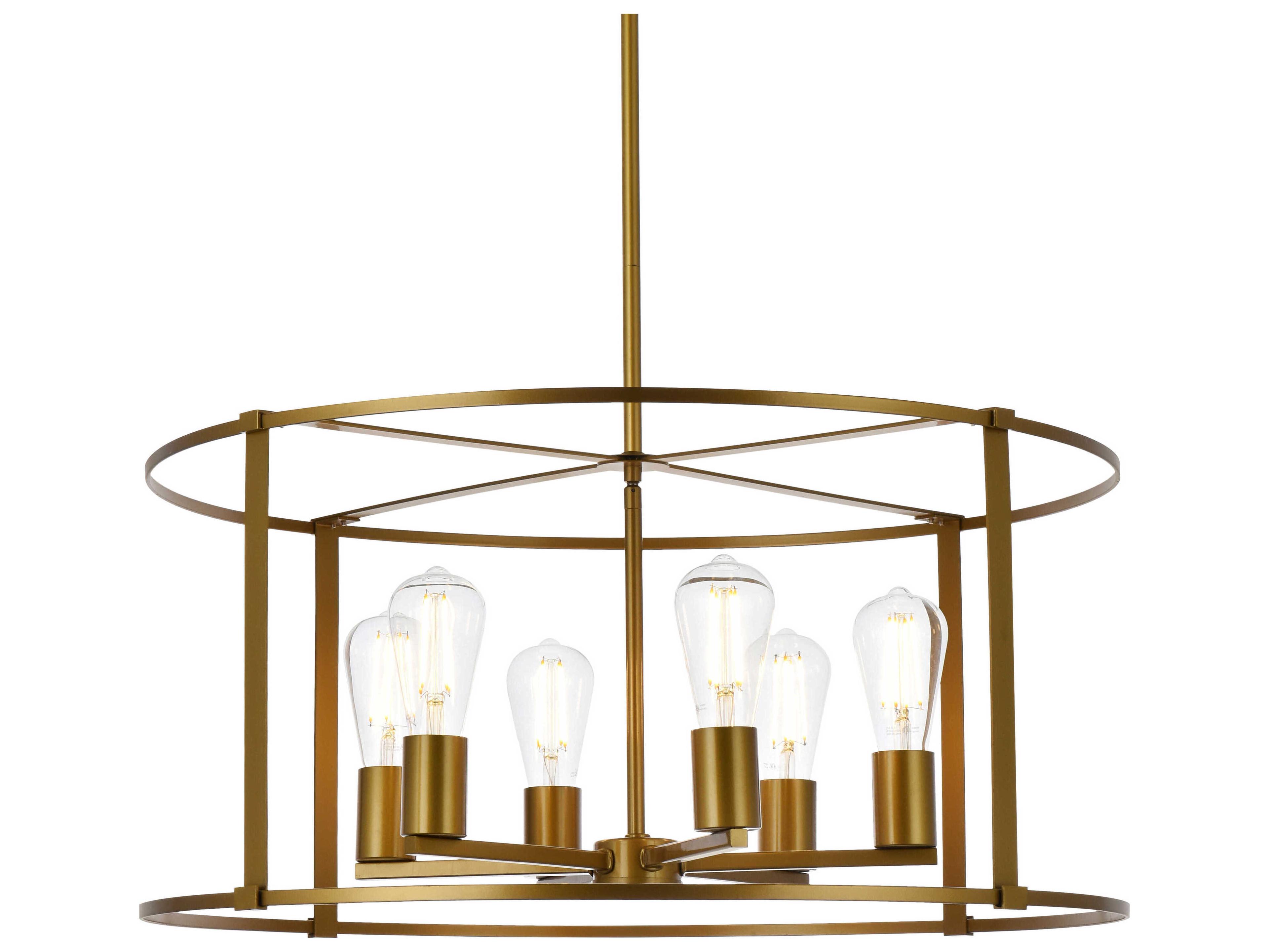 Elegant Lighting Agnys 6-Light Brass Chandelier