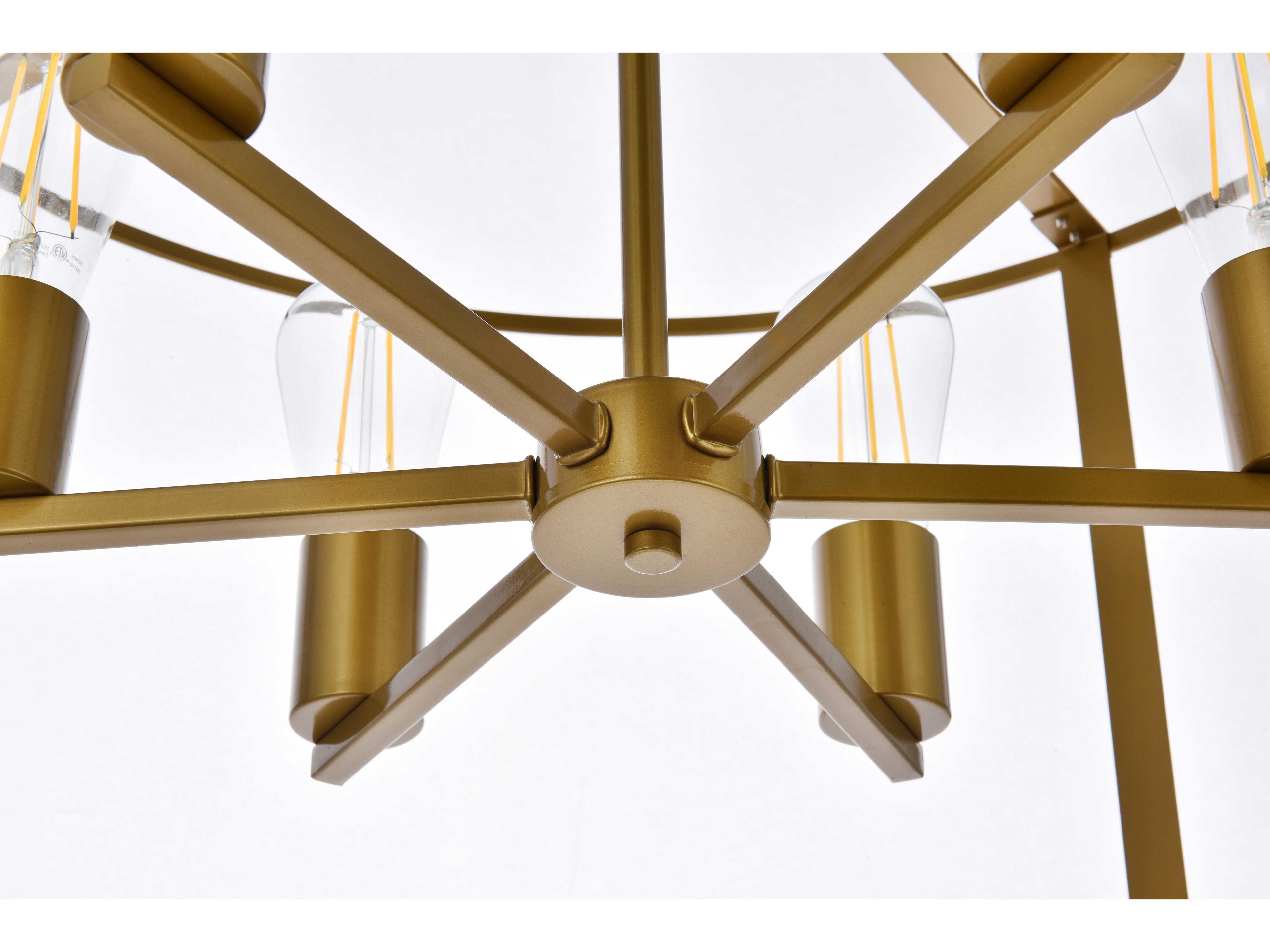 Elegant Lighting Agnys 6-Light Brass Chandelier