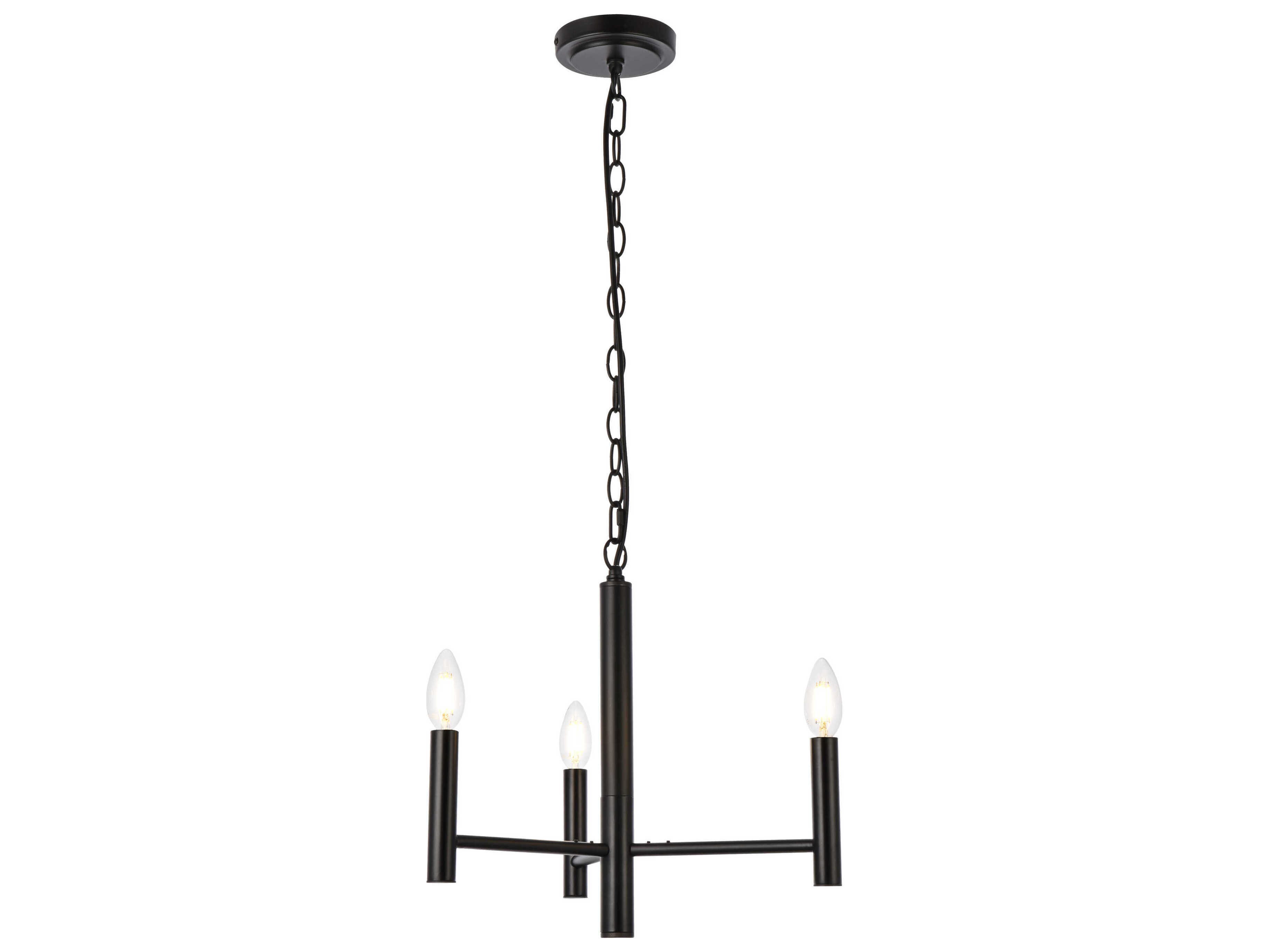 Elegant Lighting Carmella 3-Light Black Chandelier