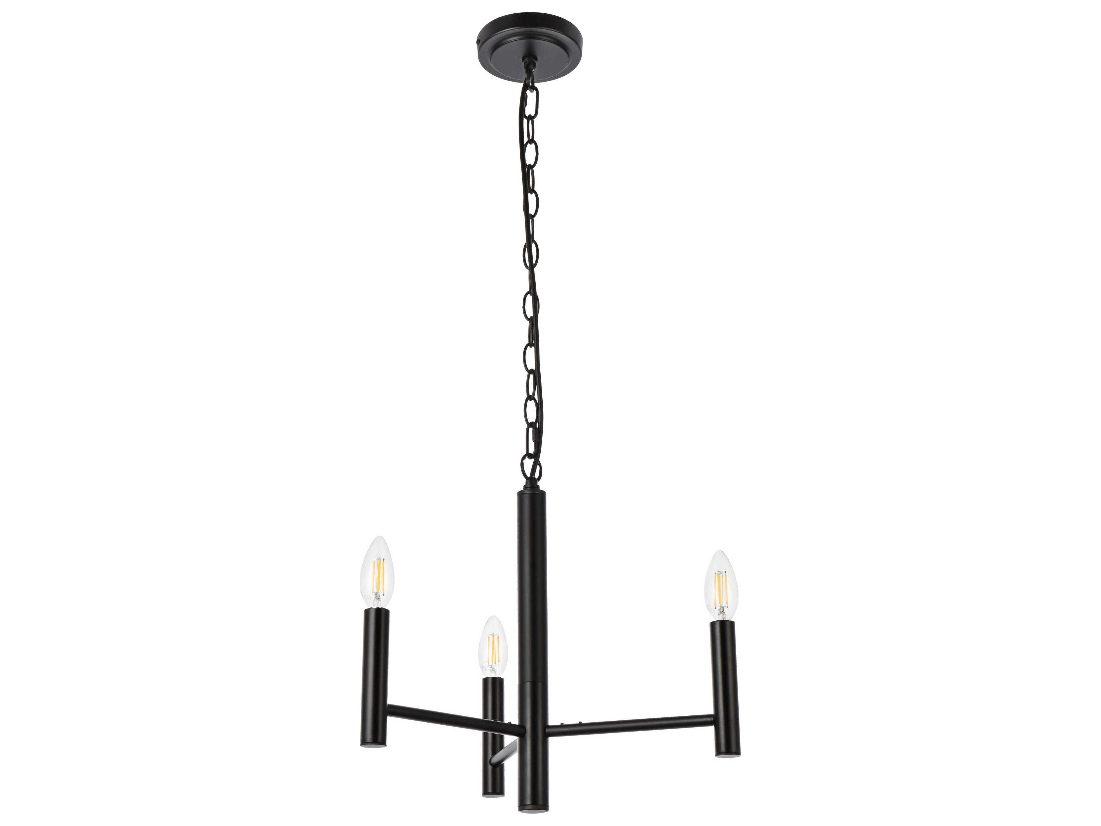 Elegant Lighting Carmella 3-Light Black Chandelier