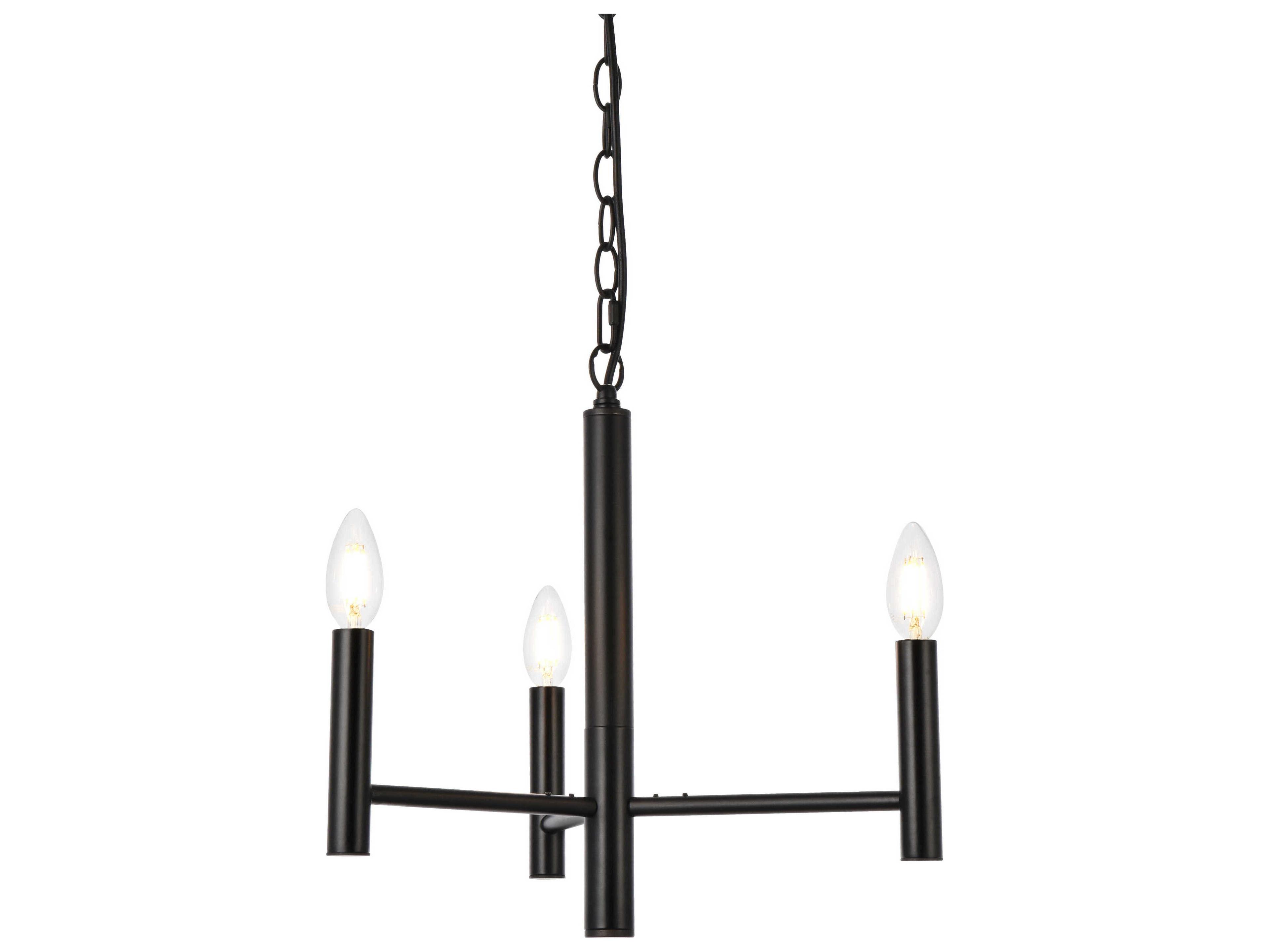 Elegant Lighting Carmella 3-Light Black Chandelier