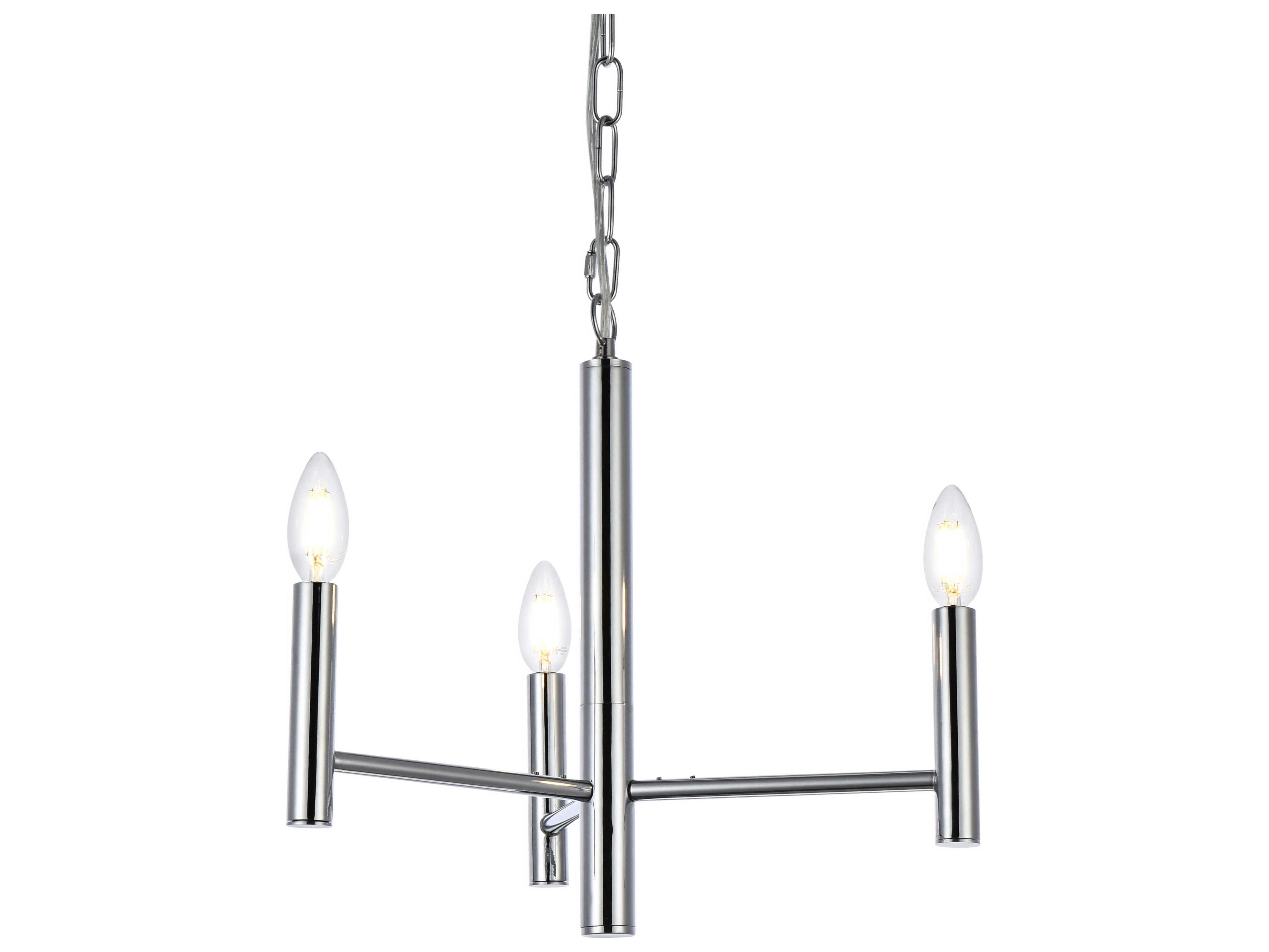 Elegant Lighting Carmella 3-Light Chrome Chandelier