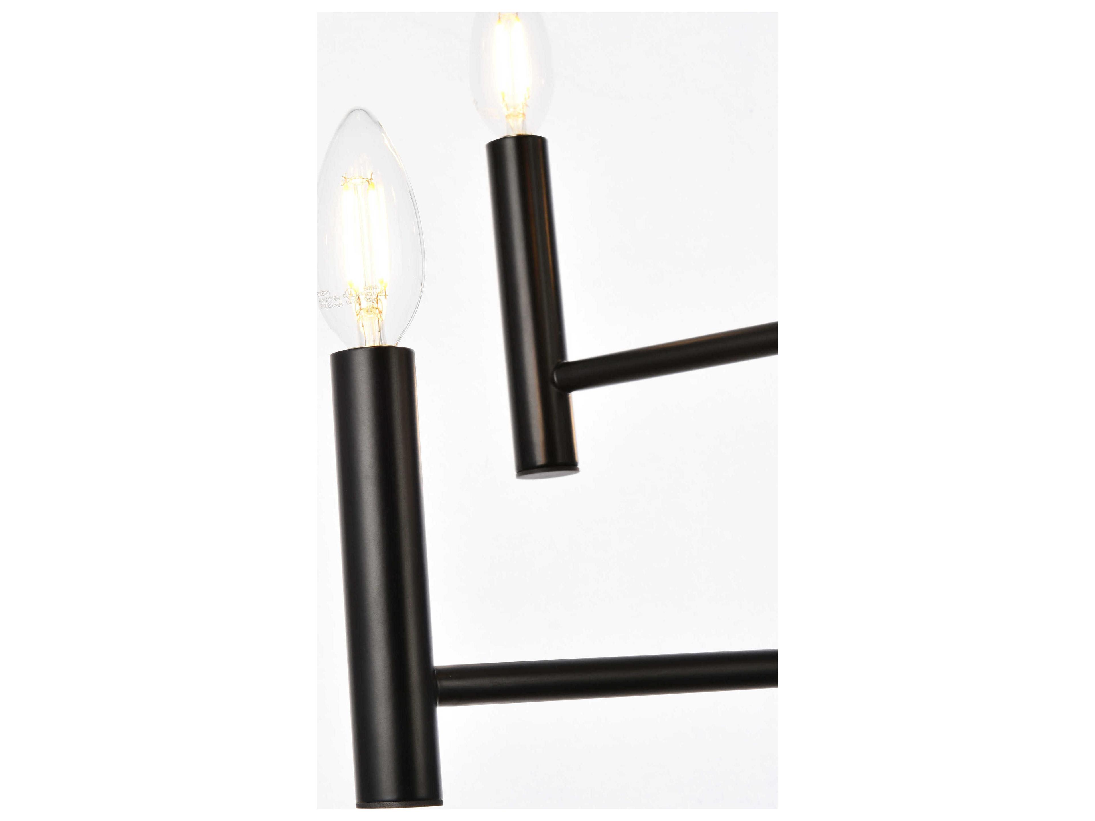 Elegant Lighting Carmella 6-Light Black Tiered Chandelier