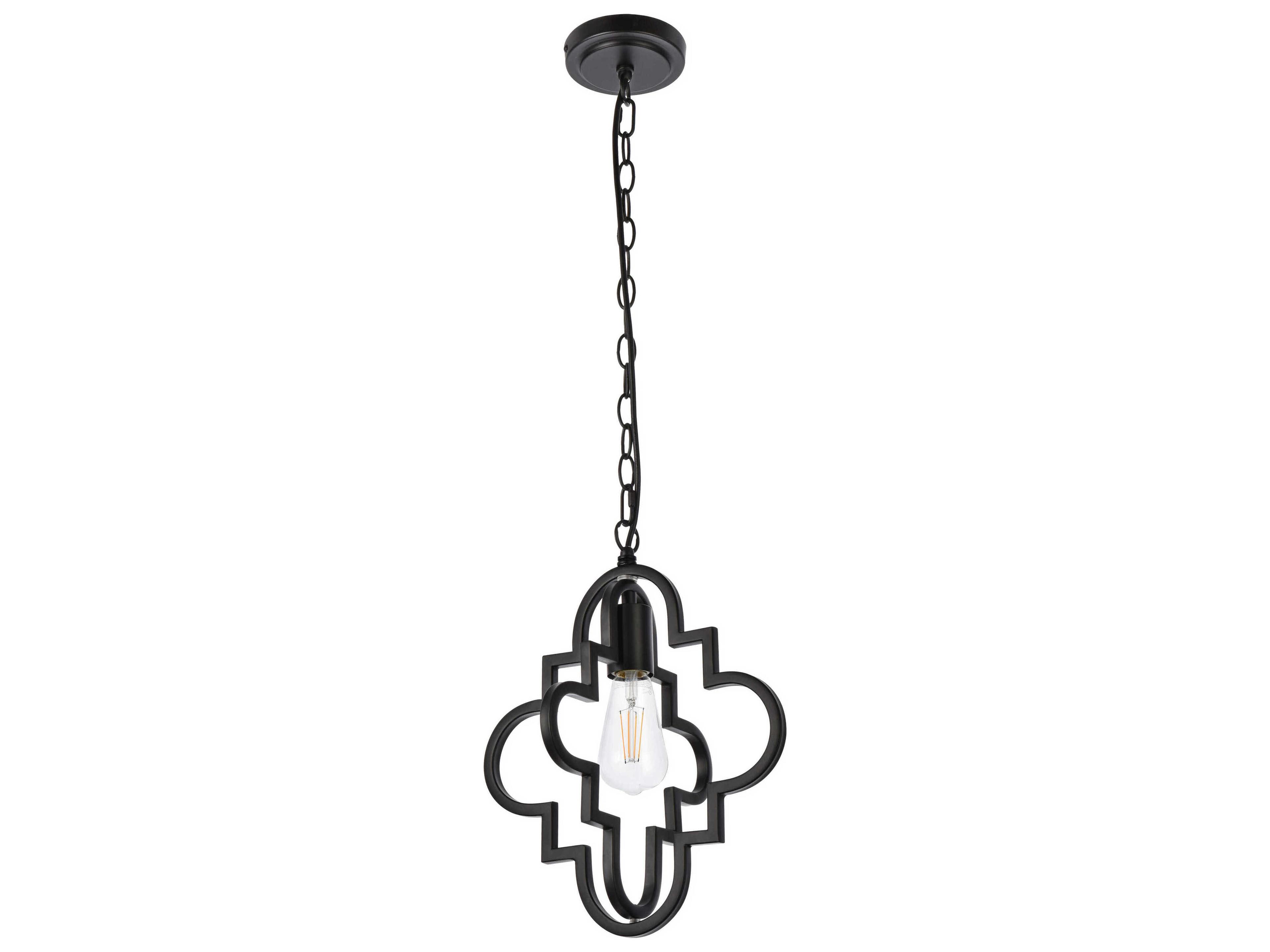 Elegant Lighting Sandara 1-Light Black Geometric Mini Pendant