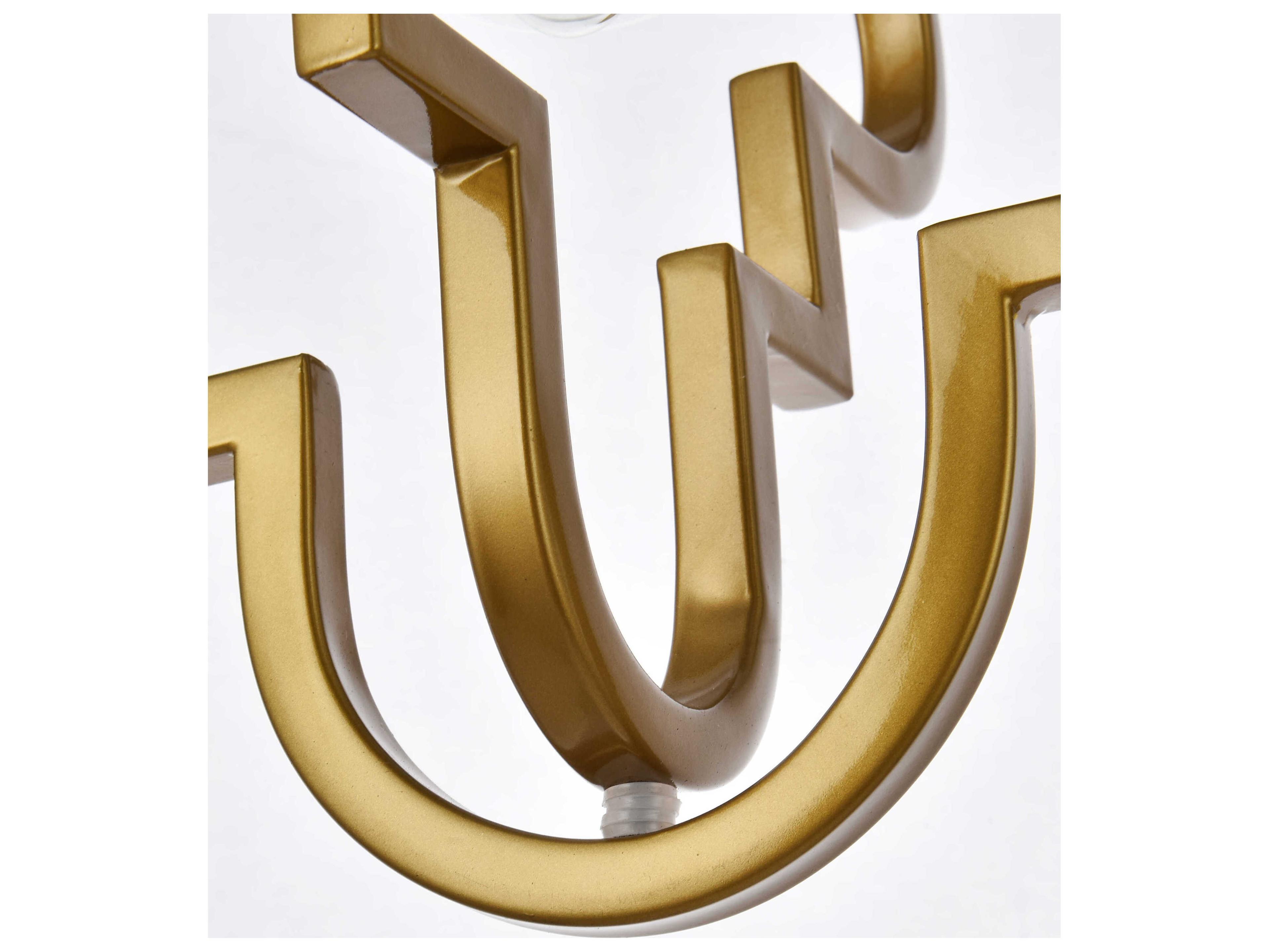 Elegant Lighting Sandara 1-Light Brass Geometric Mini Pendant