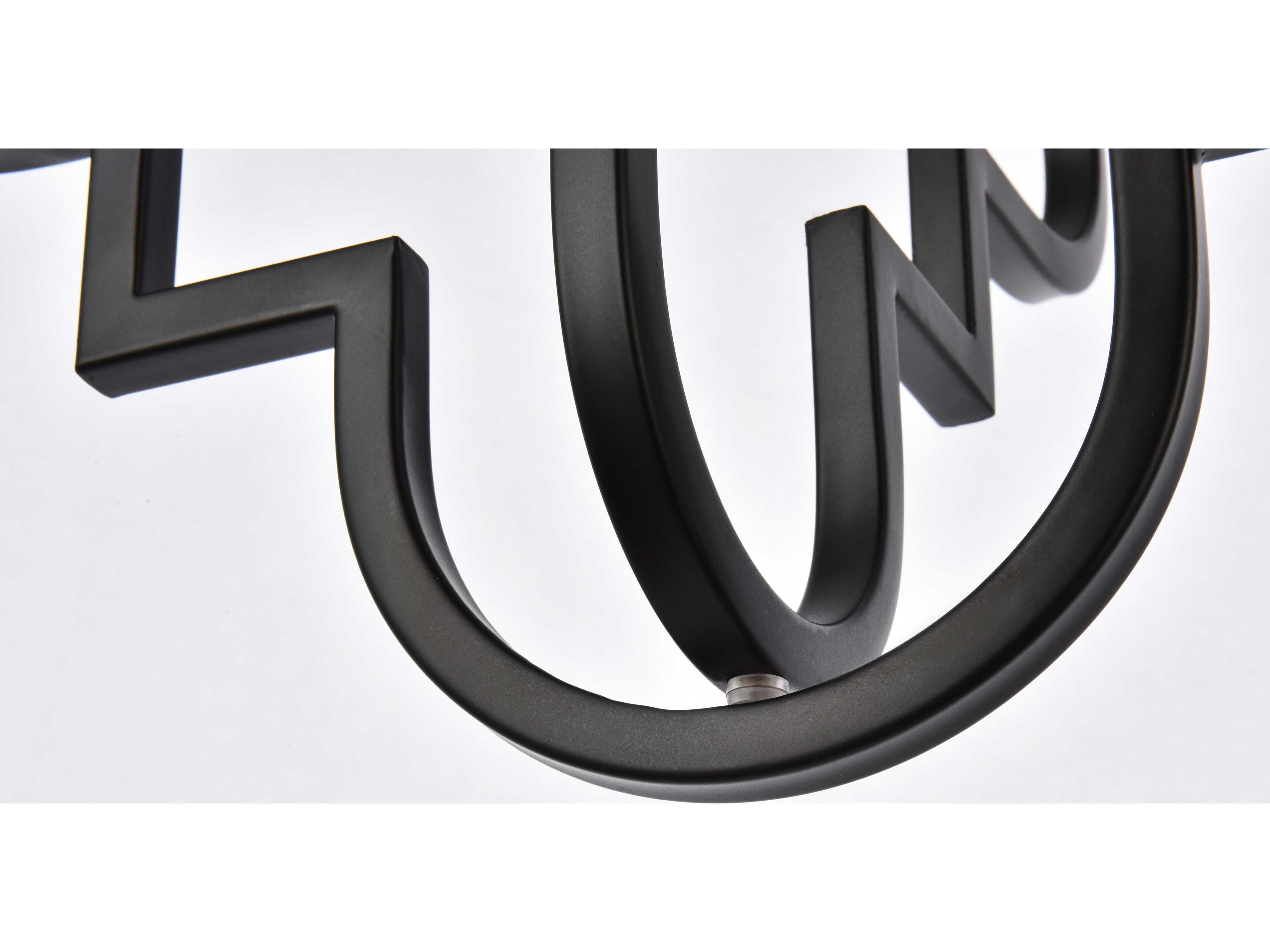 Elegant Lighting Sandara 1-Light Black Geometric Pendant