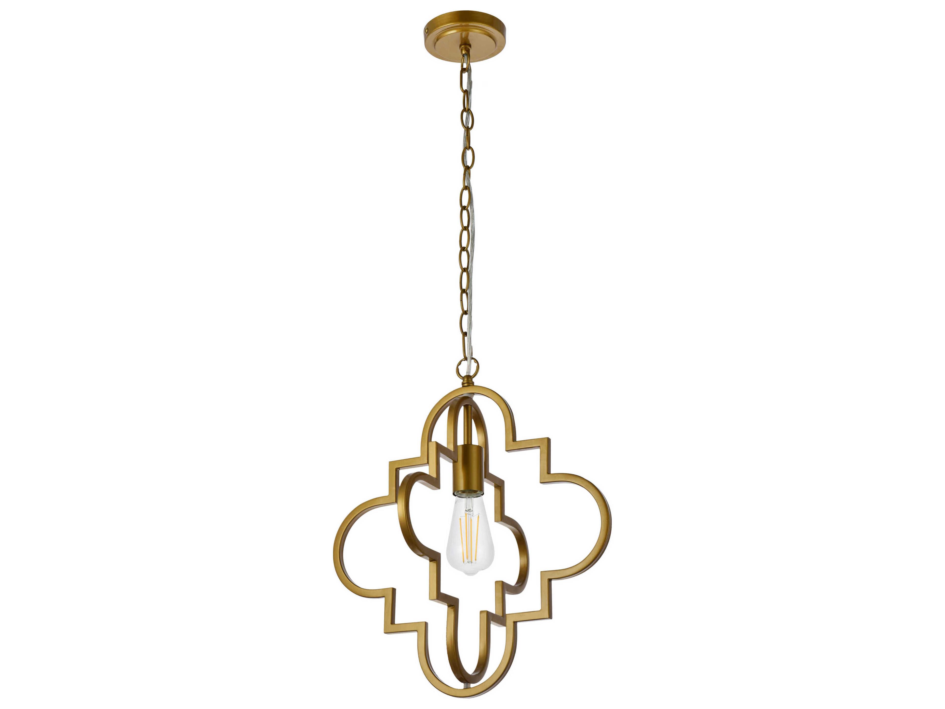 Elegant Lighting Sandara 1-Light Brass Geometric Pendant
