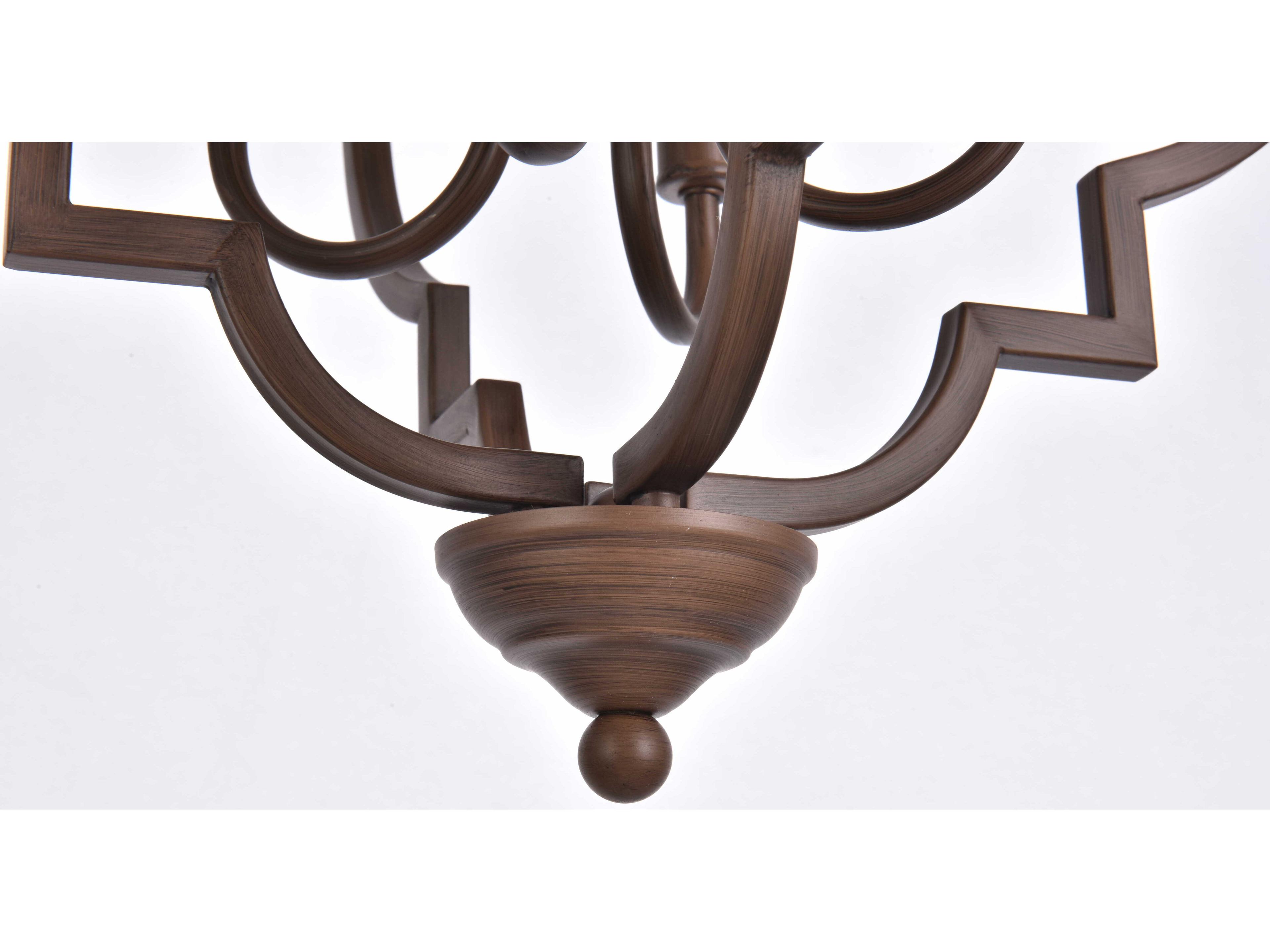 Elegant Lighting Sandara 4-Light Weathered Oak Brown Geometric Chandelier