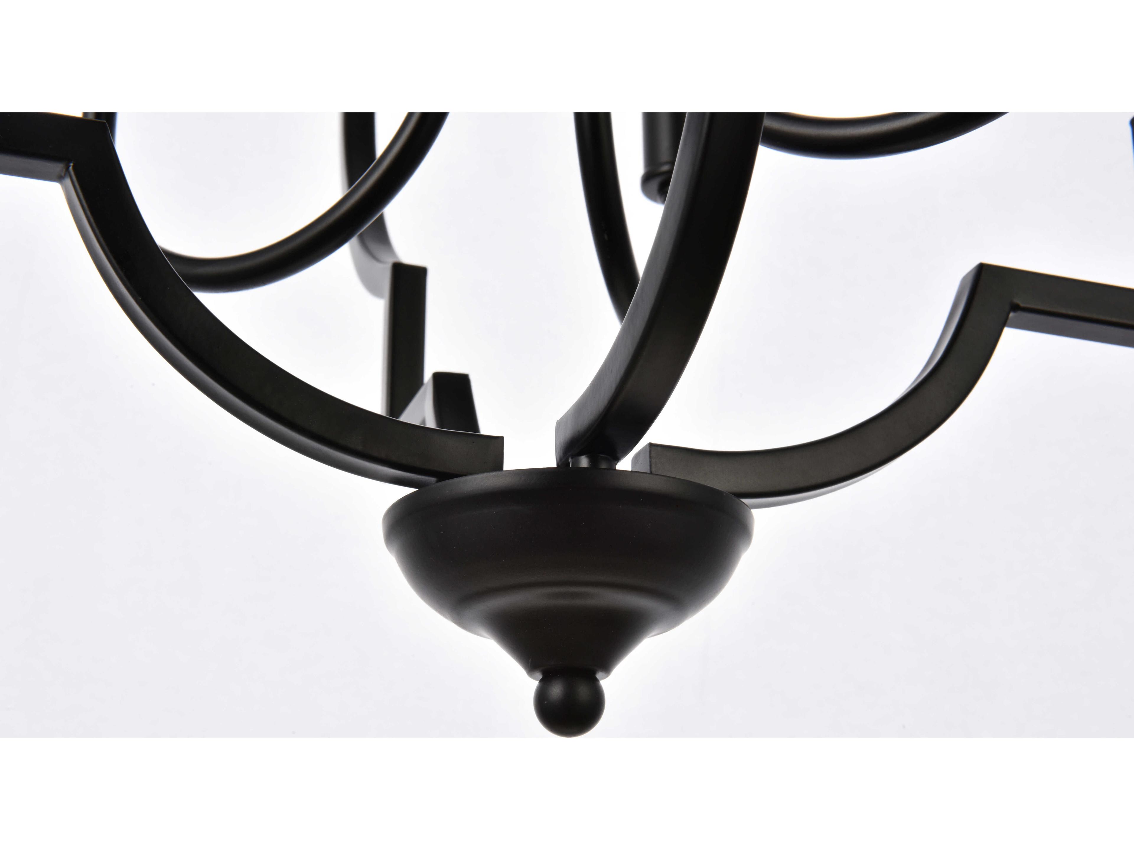 Elegant Lighting Sandara 4-Light Black Geometric Chandelier
