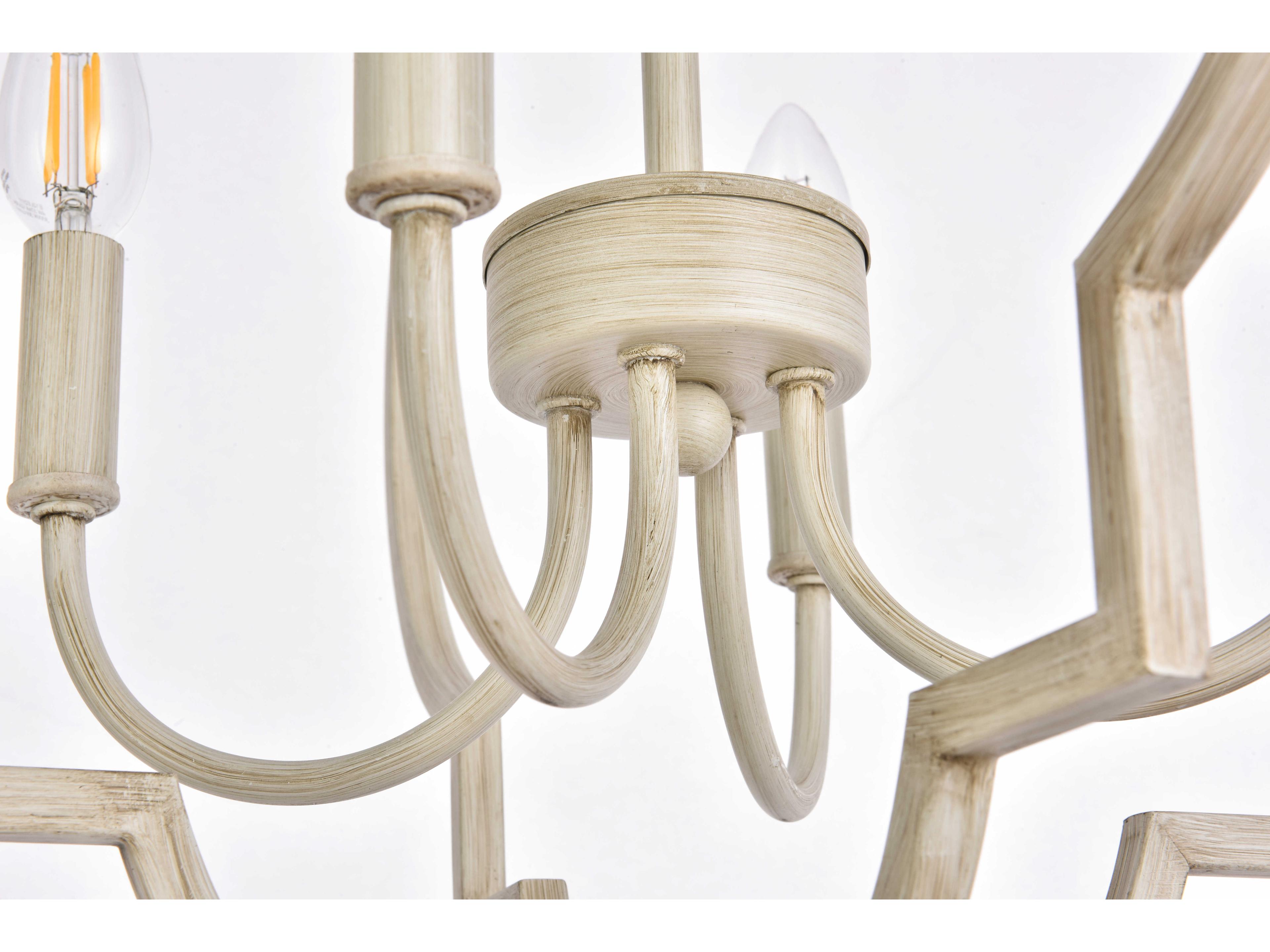 Elegant Lighting Sandara 4-Light Weathered Dove Gray Geometric Chandelier