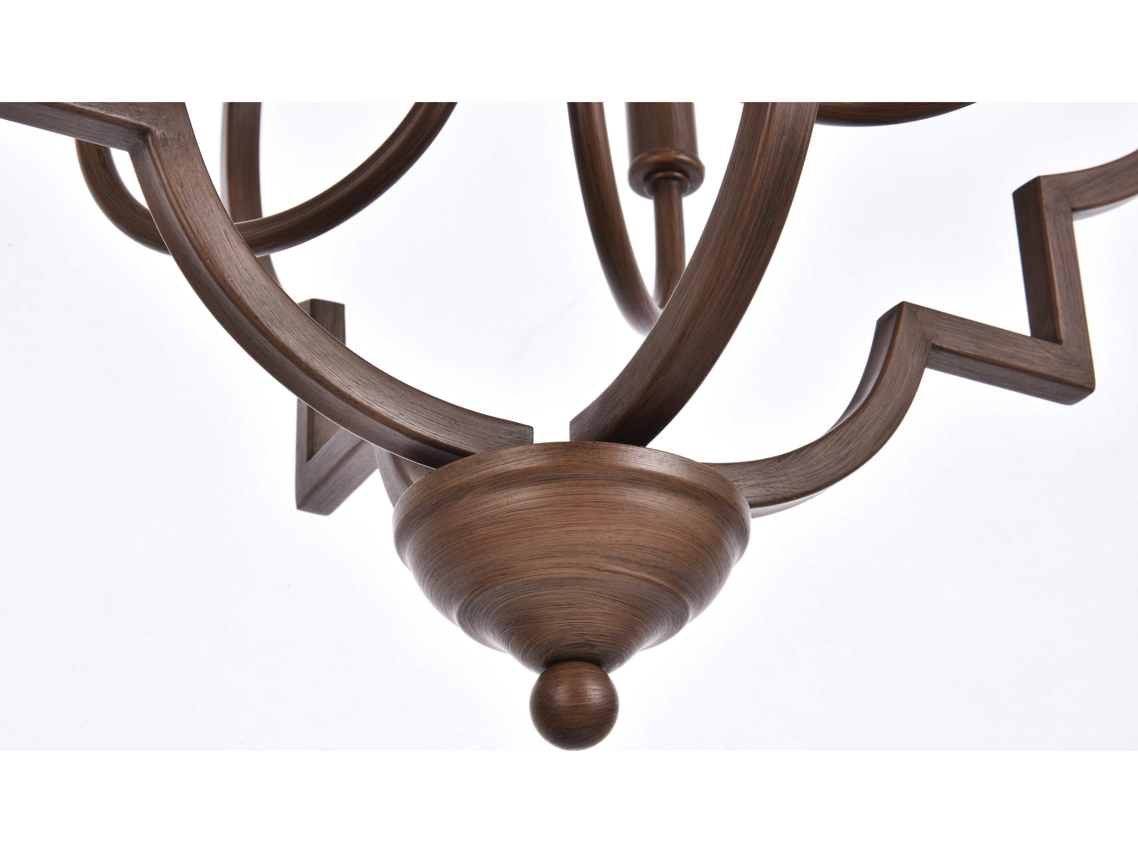 Elegant Lighting Sandara 4-Light Weathered Oak Brown Geometric Chandelier