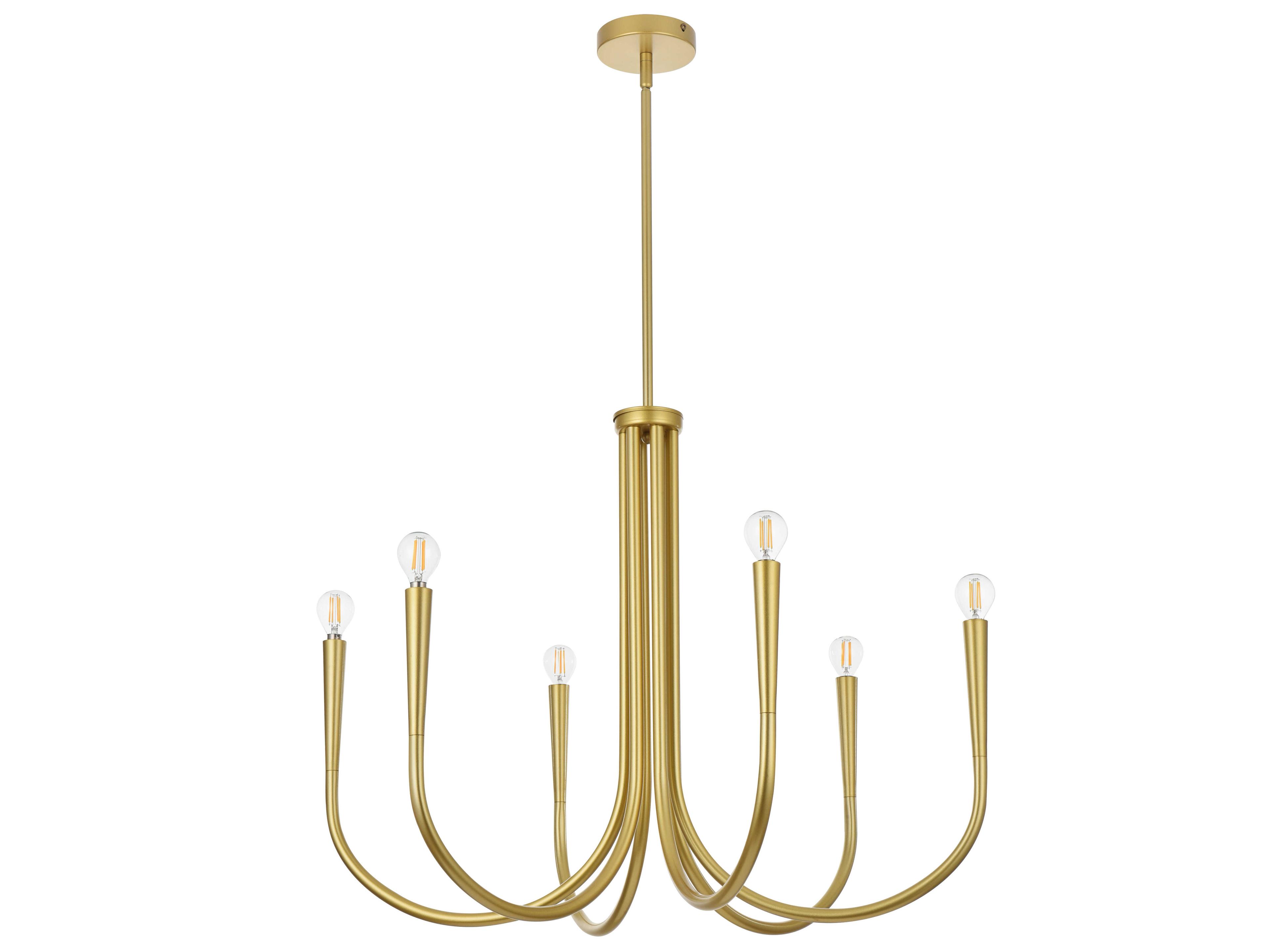 Elegant Lighting Layne 6-Light Brass Chandelier