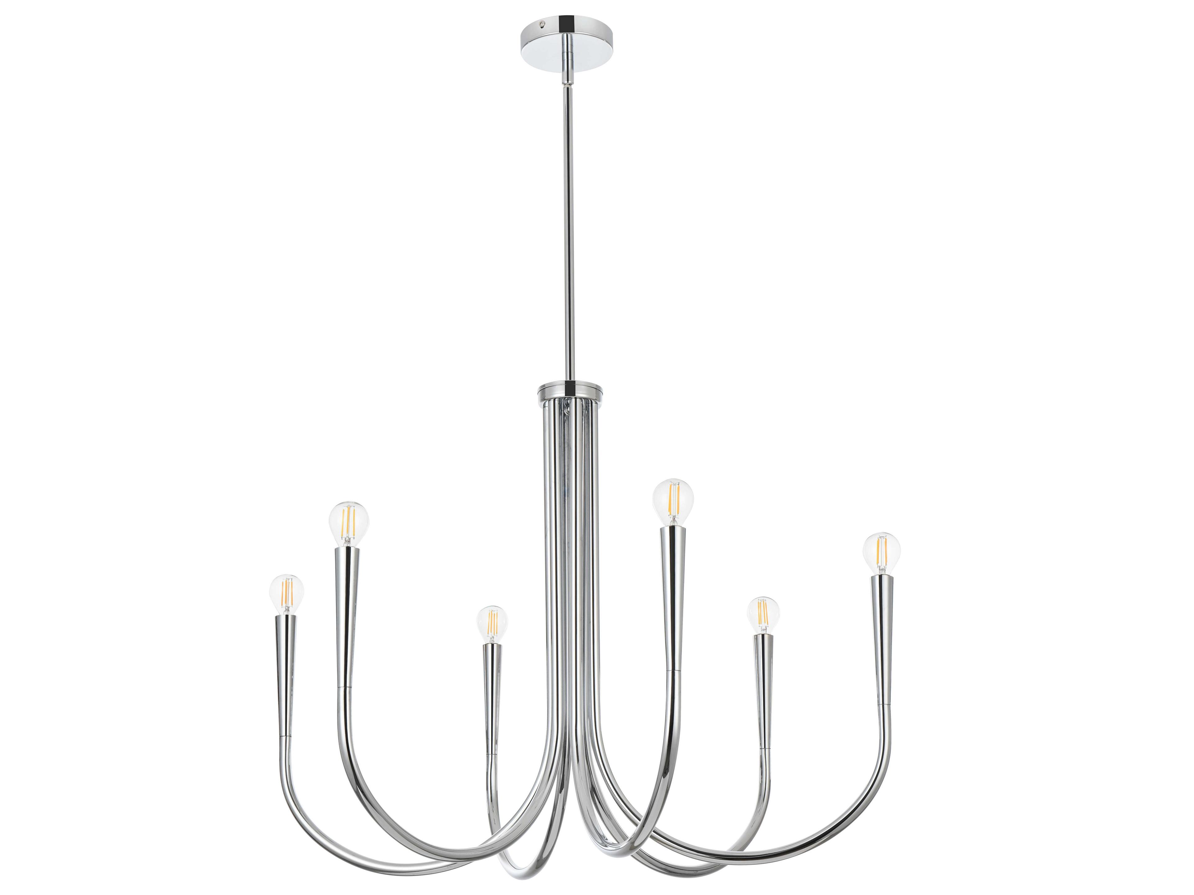 Elegant Lighting Layne 6-Light Chrome Chandelier