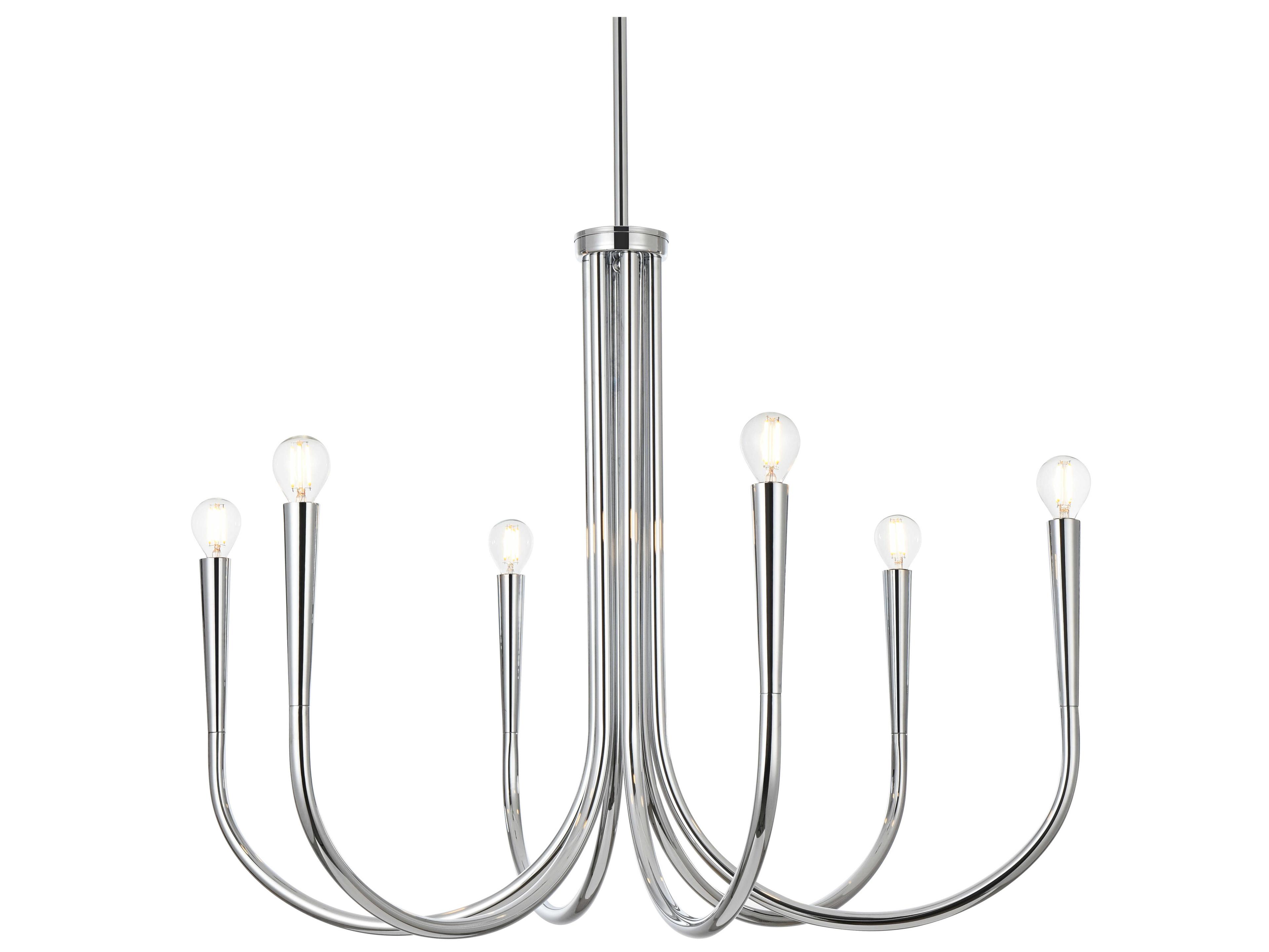 Elegant Lighting Layne 6-Light Chrome Chandelier