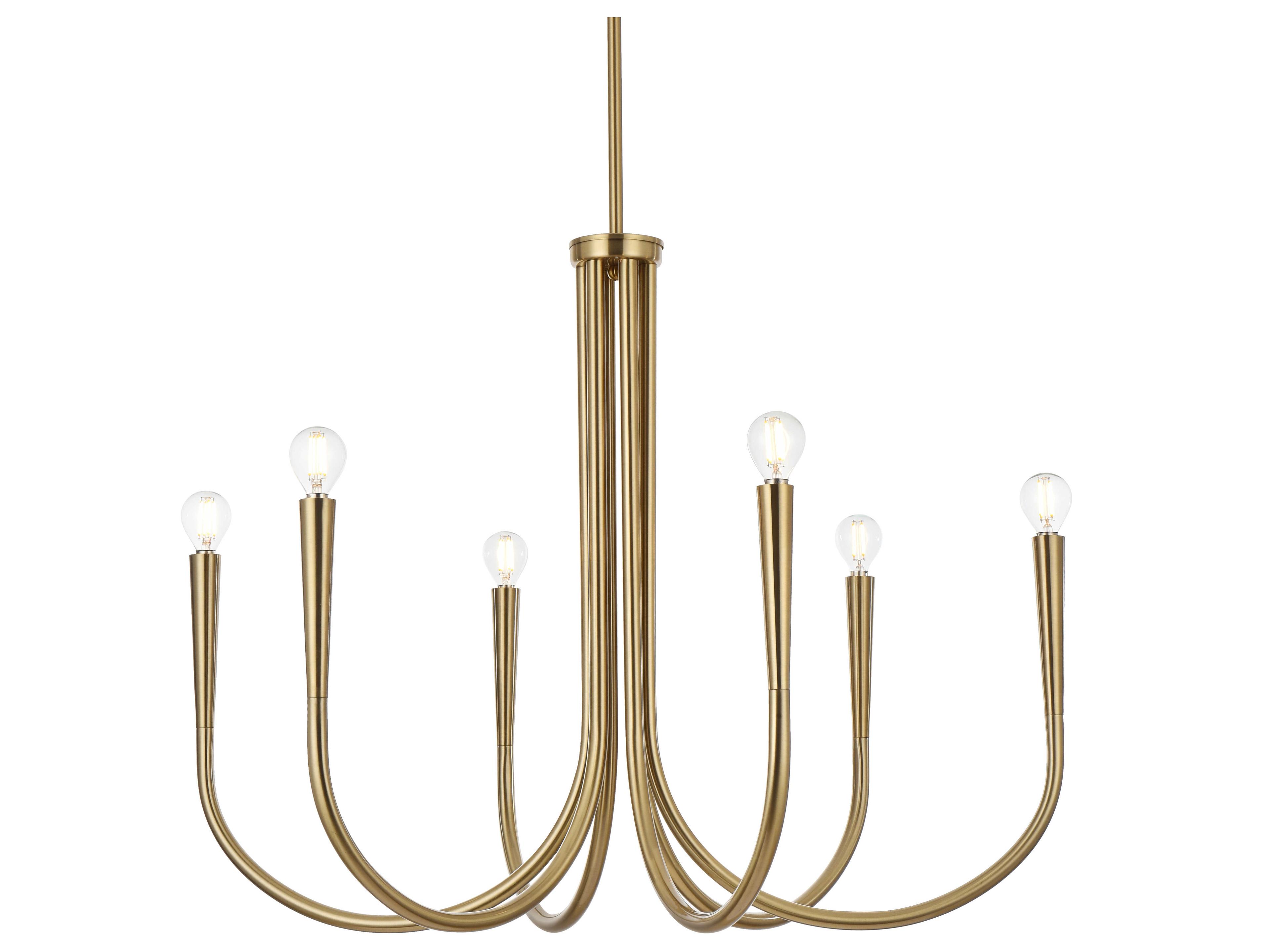 Elegant Lighting Layne 6-Light Gold Chandelier