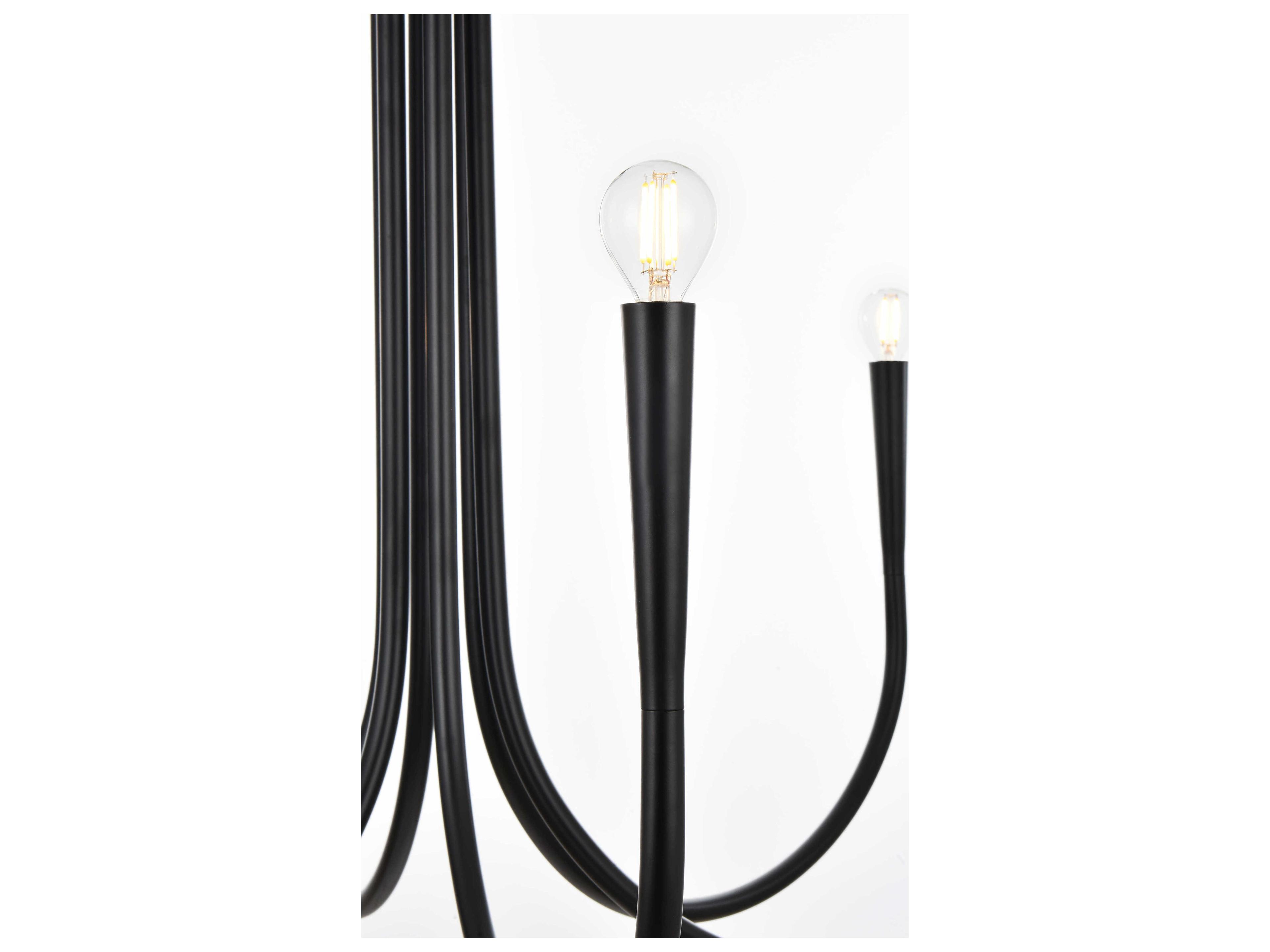 Elegant Lighting Layne 6-Light Black Chandelier