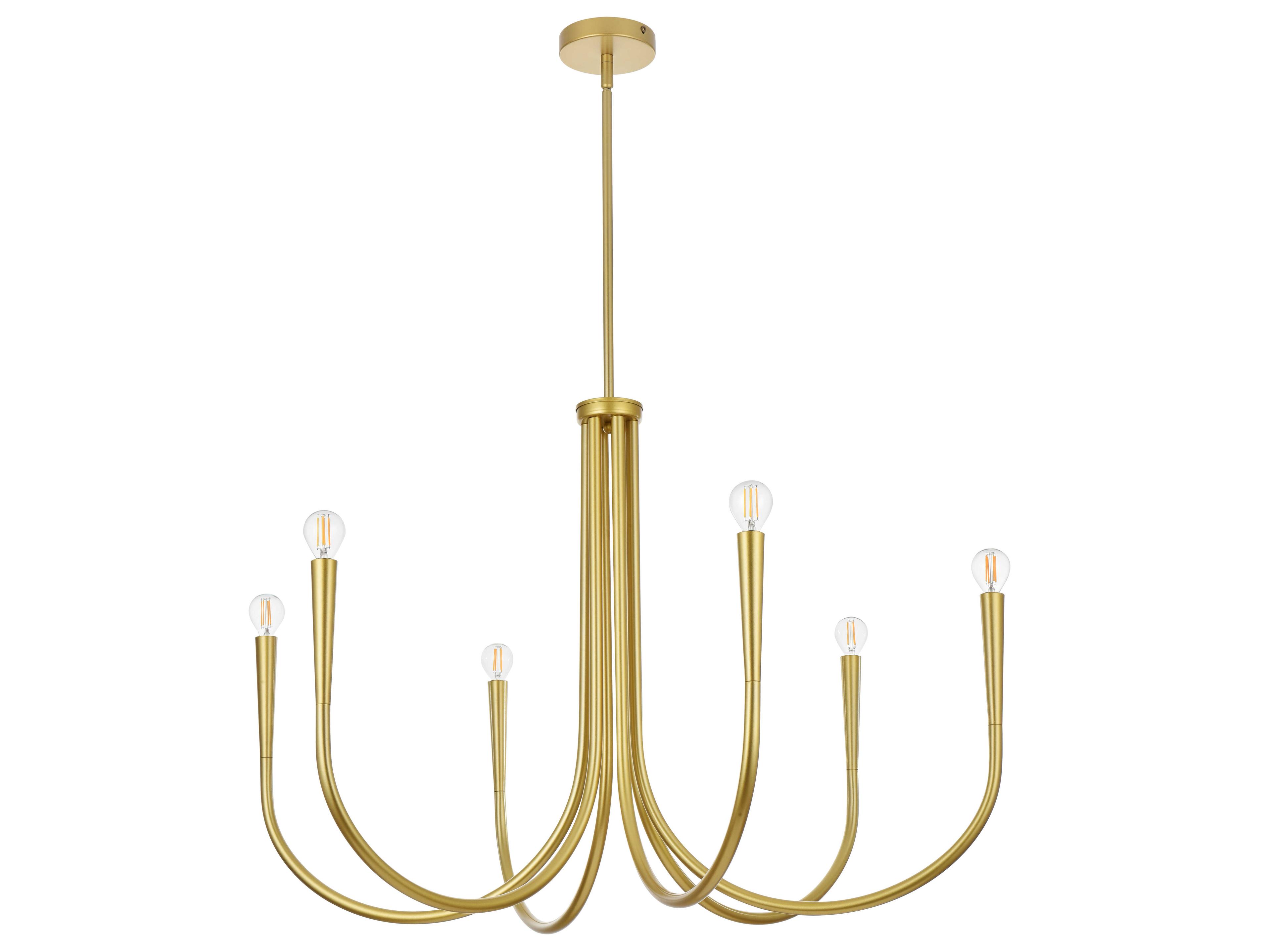 Elegant Lighting Layne 6-Light Brass Chandelier