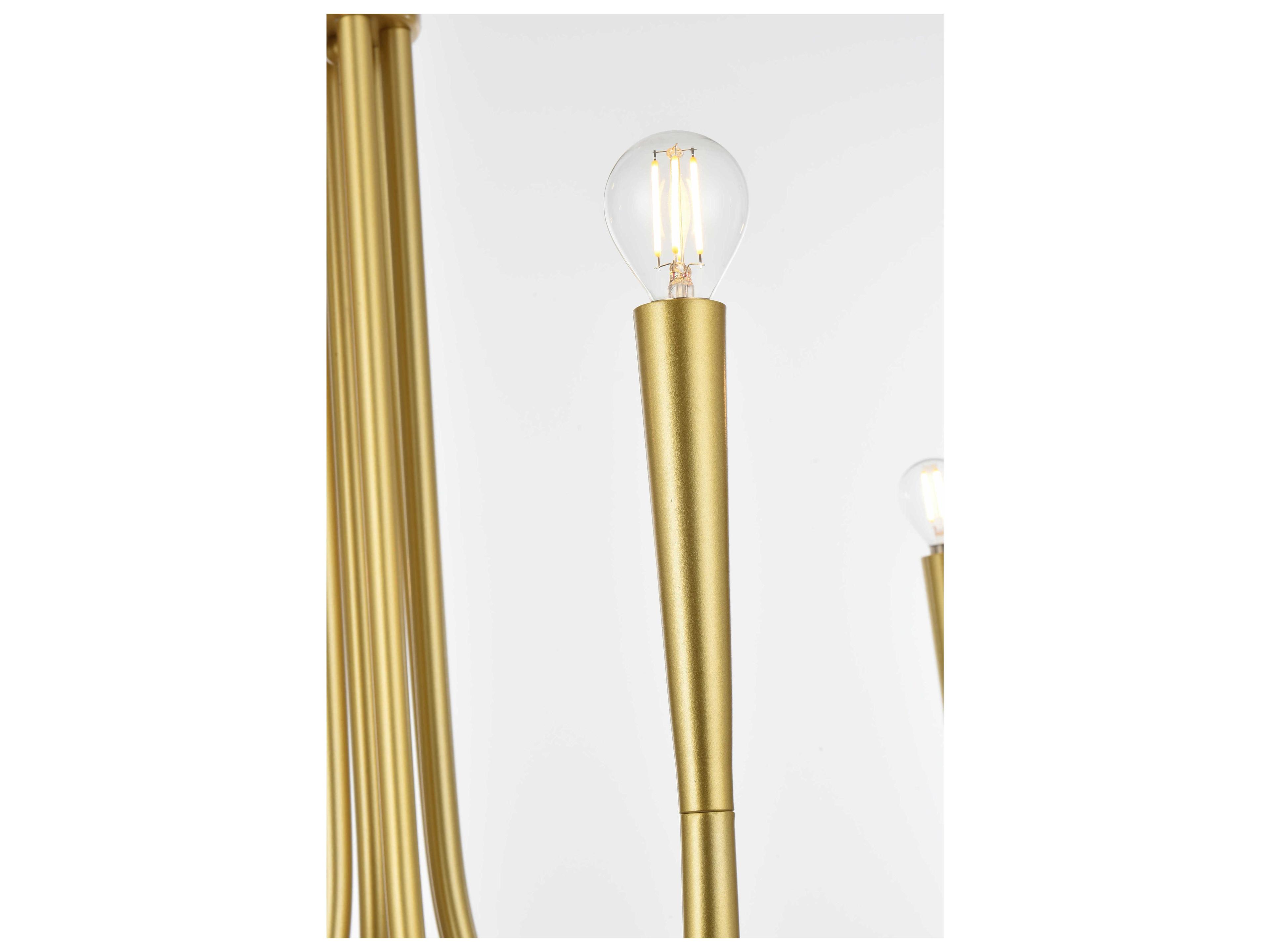 Elegant Lighting Layne 6-Light Brass Chandelier