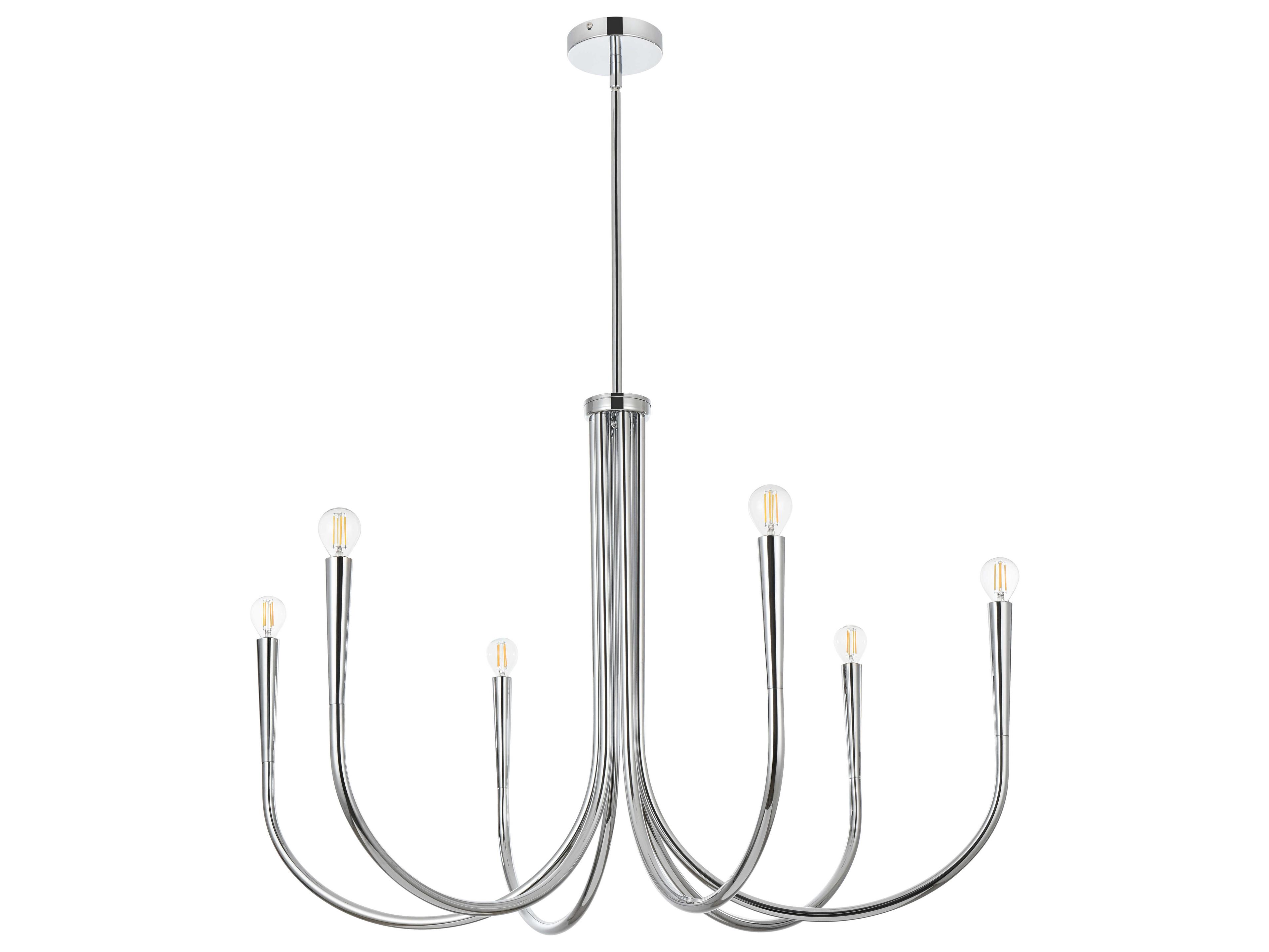 Elegant Lighting Layne 6-Light Chrome Chandelier