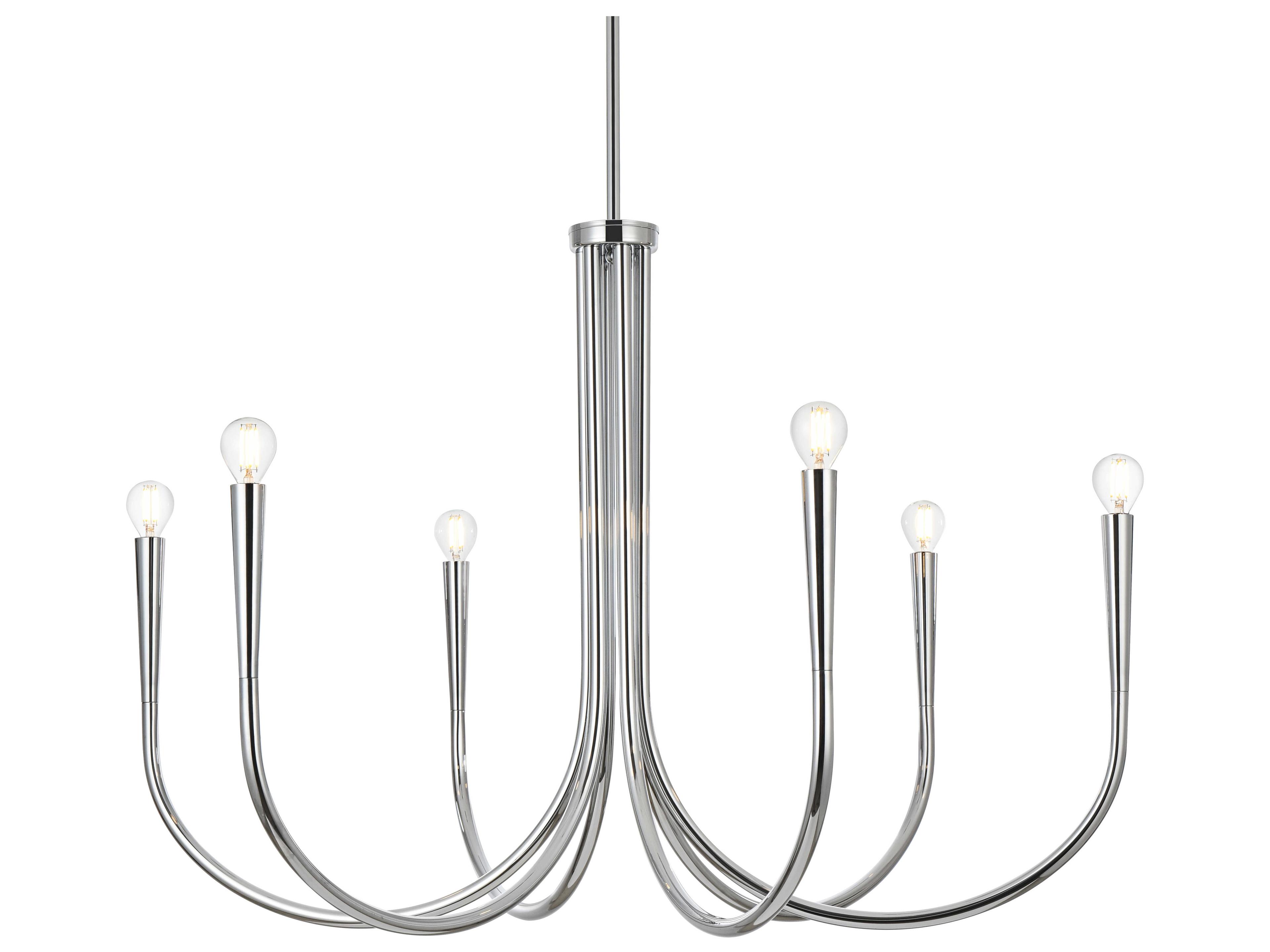 Elegant Lighting Layne 6-Light Chrome Chandelier