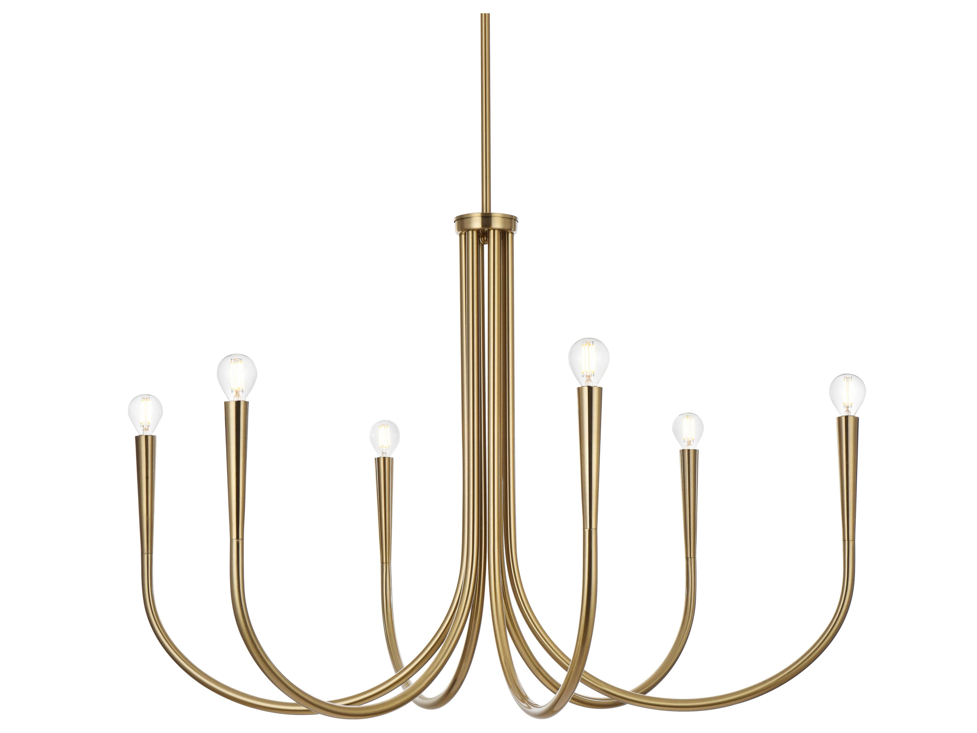 Elegant Lighting Layne 6-Light Gold Chandelier