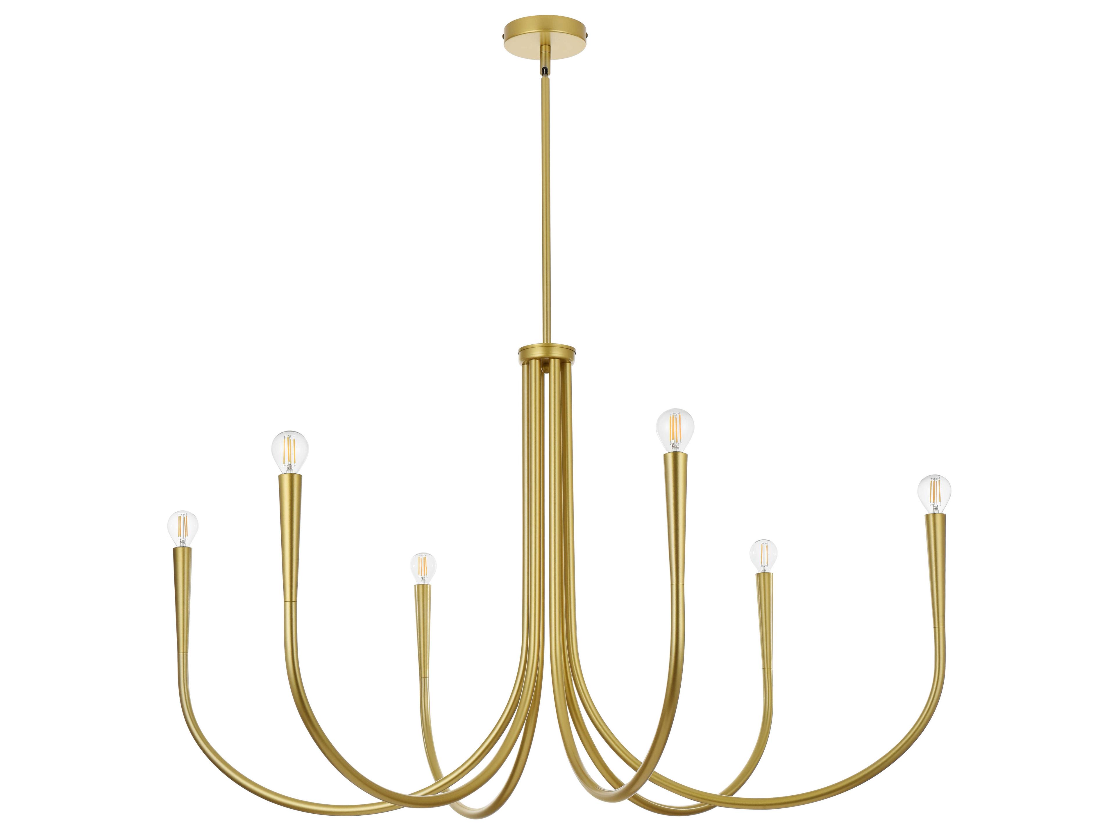 Elegant Lighting Layne 6-Light Brass Chandelier