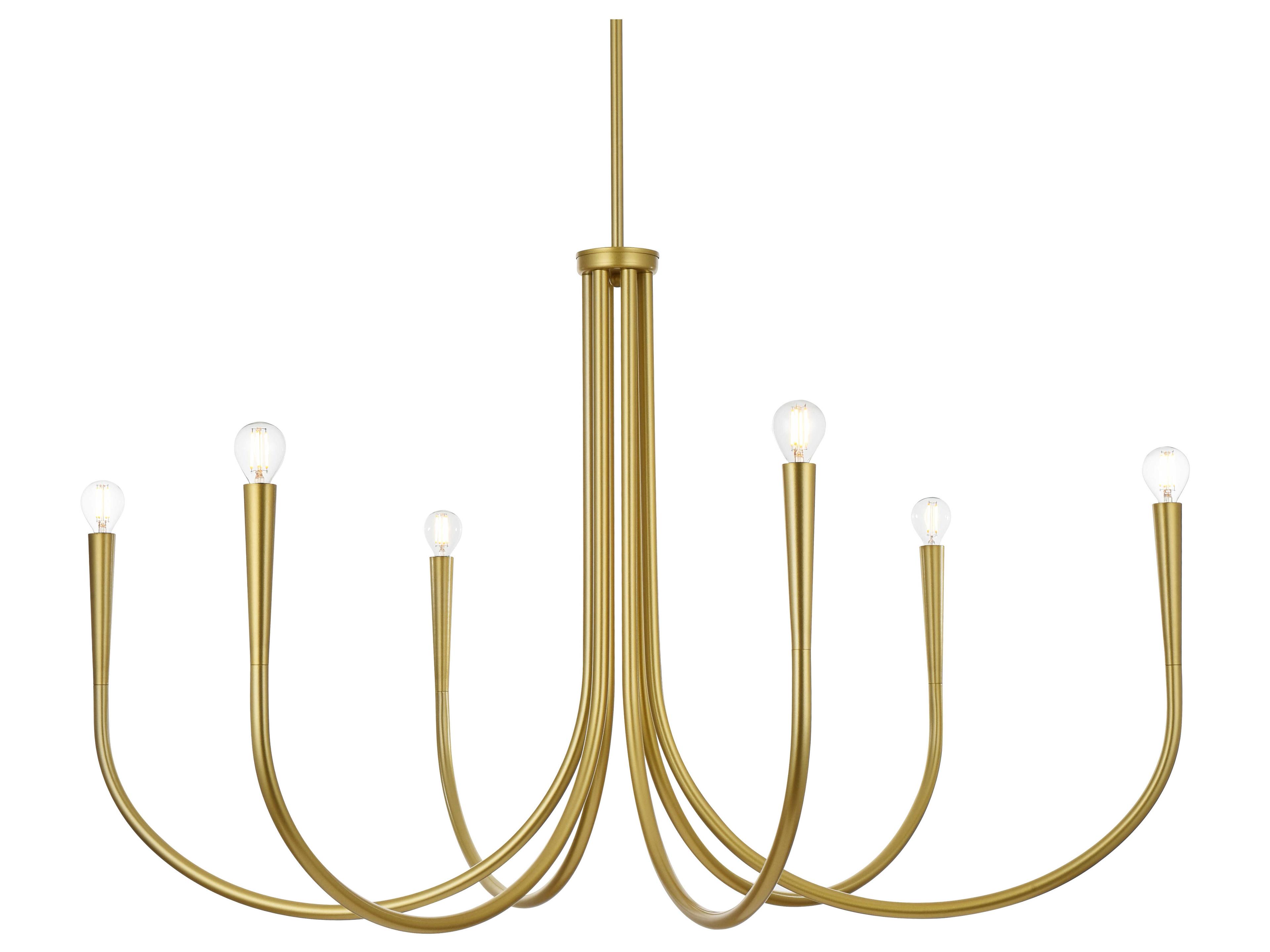 Elegant Lighting Layne 6-Light Brass Chandelier