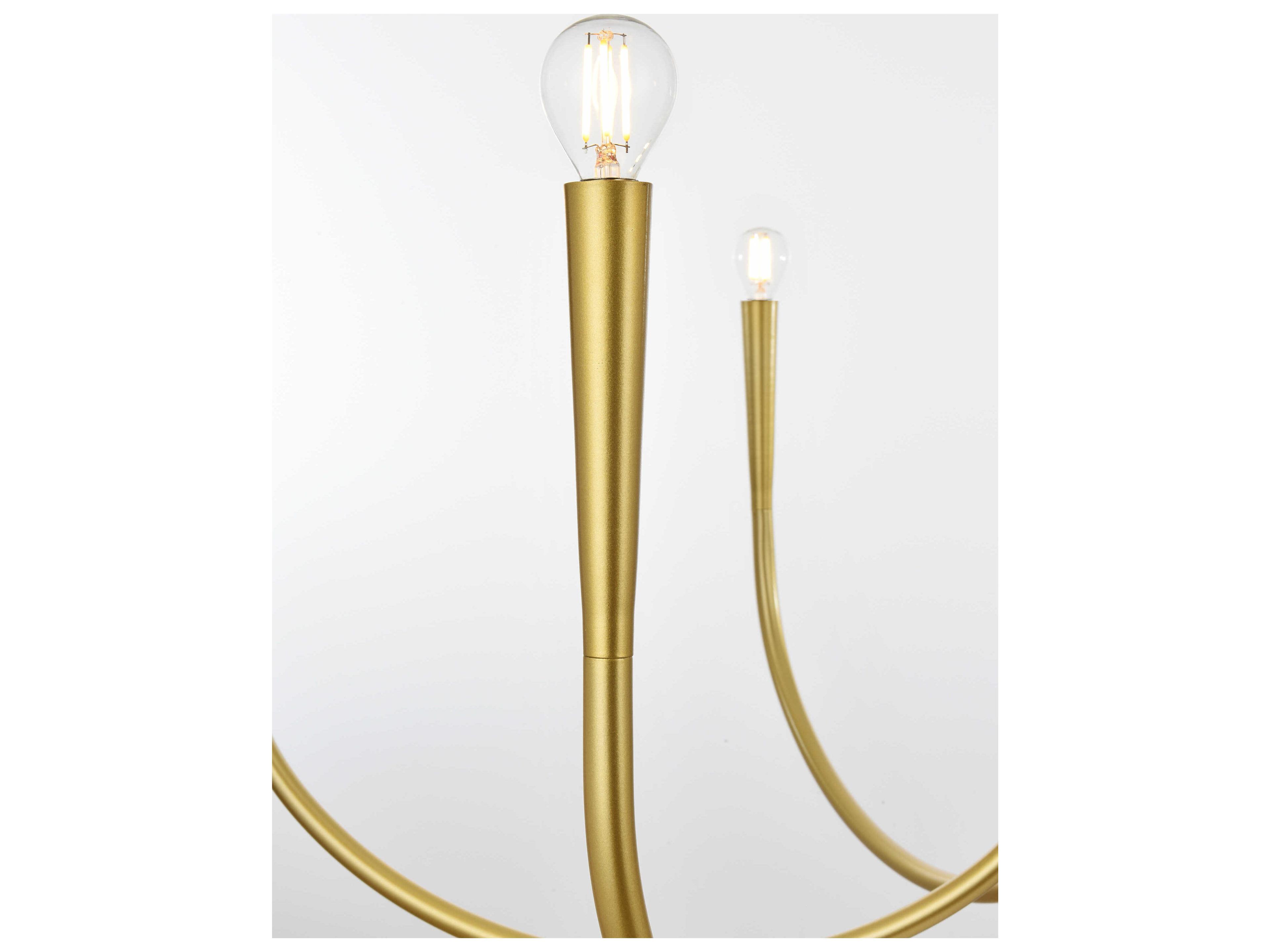 Elegant Lighting Layne 6-Light Brass Chandelier