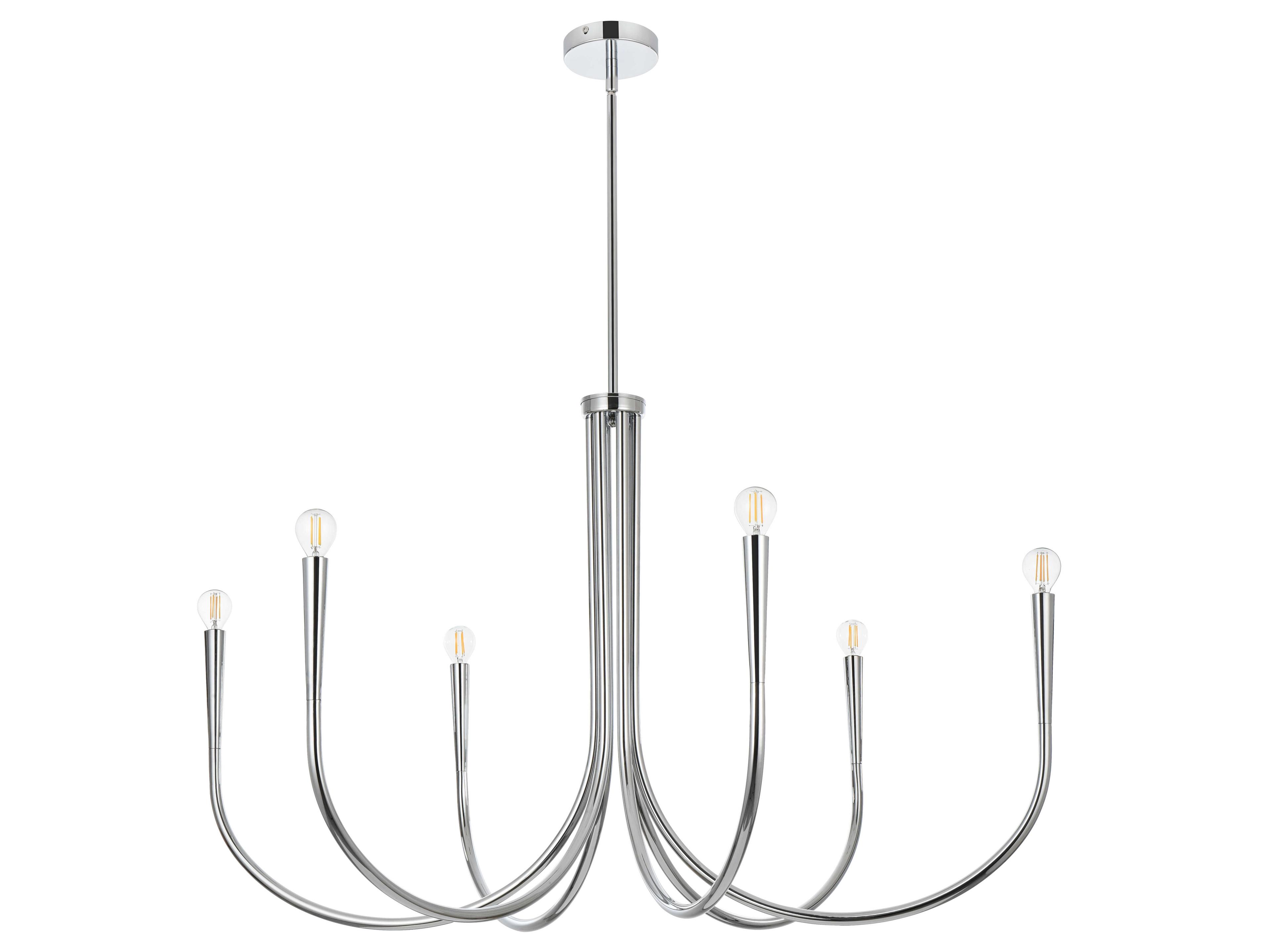 Elegant Lighting Layne 6-Light Chrome Chandelier