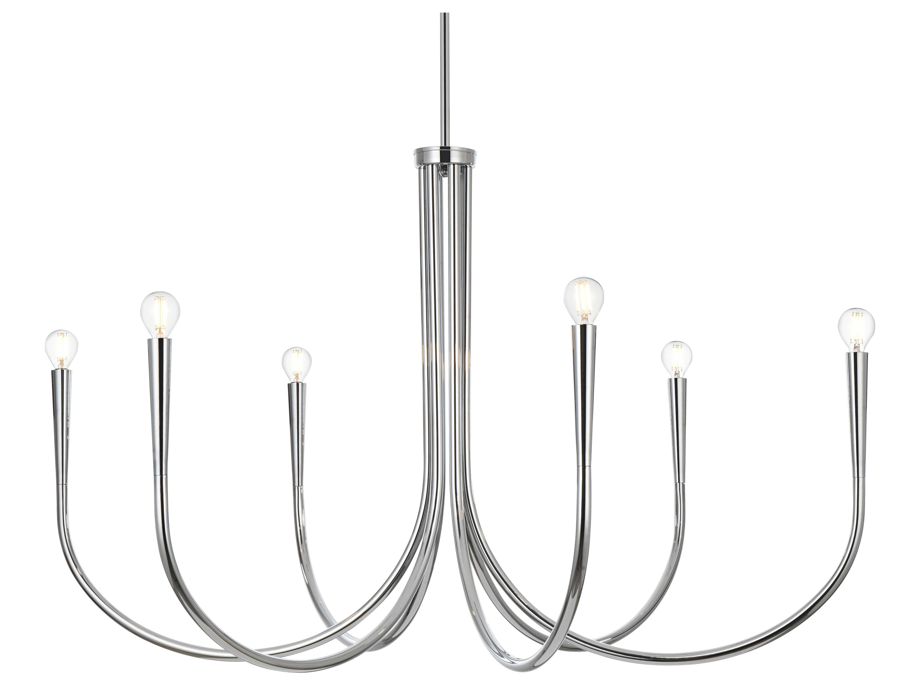 Elegant Lighting Layne 6-Light Chrome Chandelier
