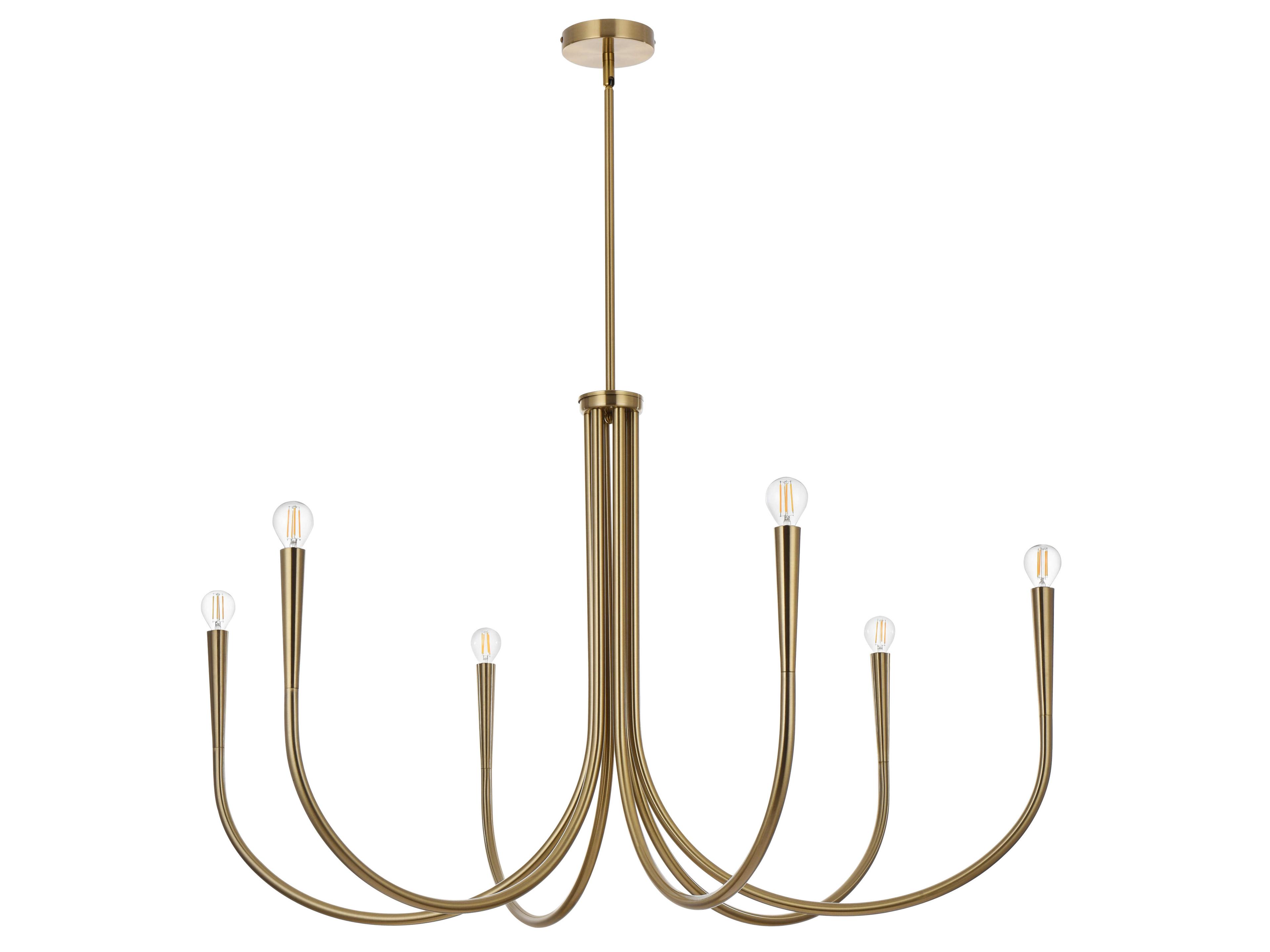 Elegant Lighting Layne 6-Light Gold Chandelier