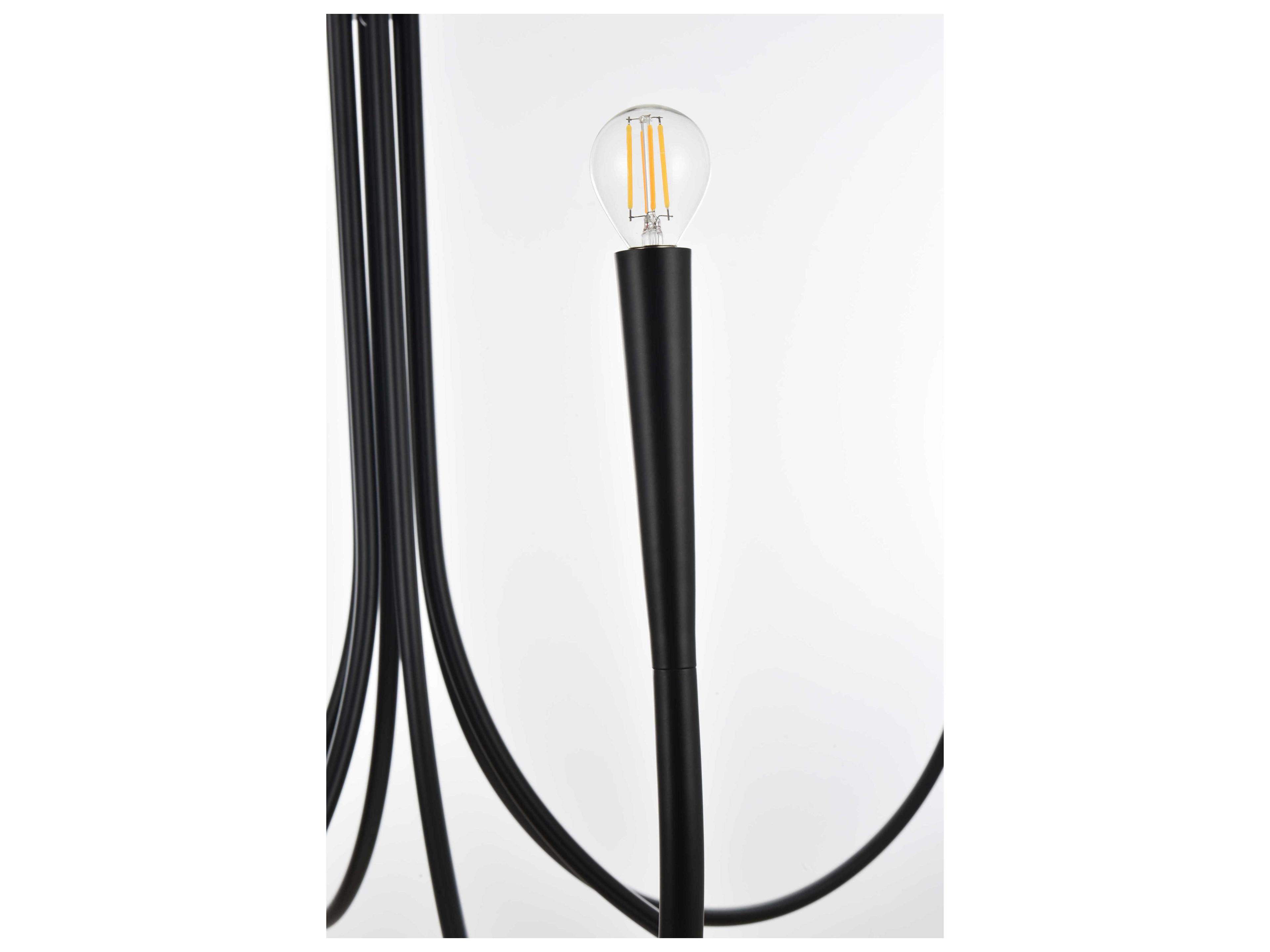 Elegant Lighting Layne 6-Light Black Chandelier