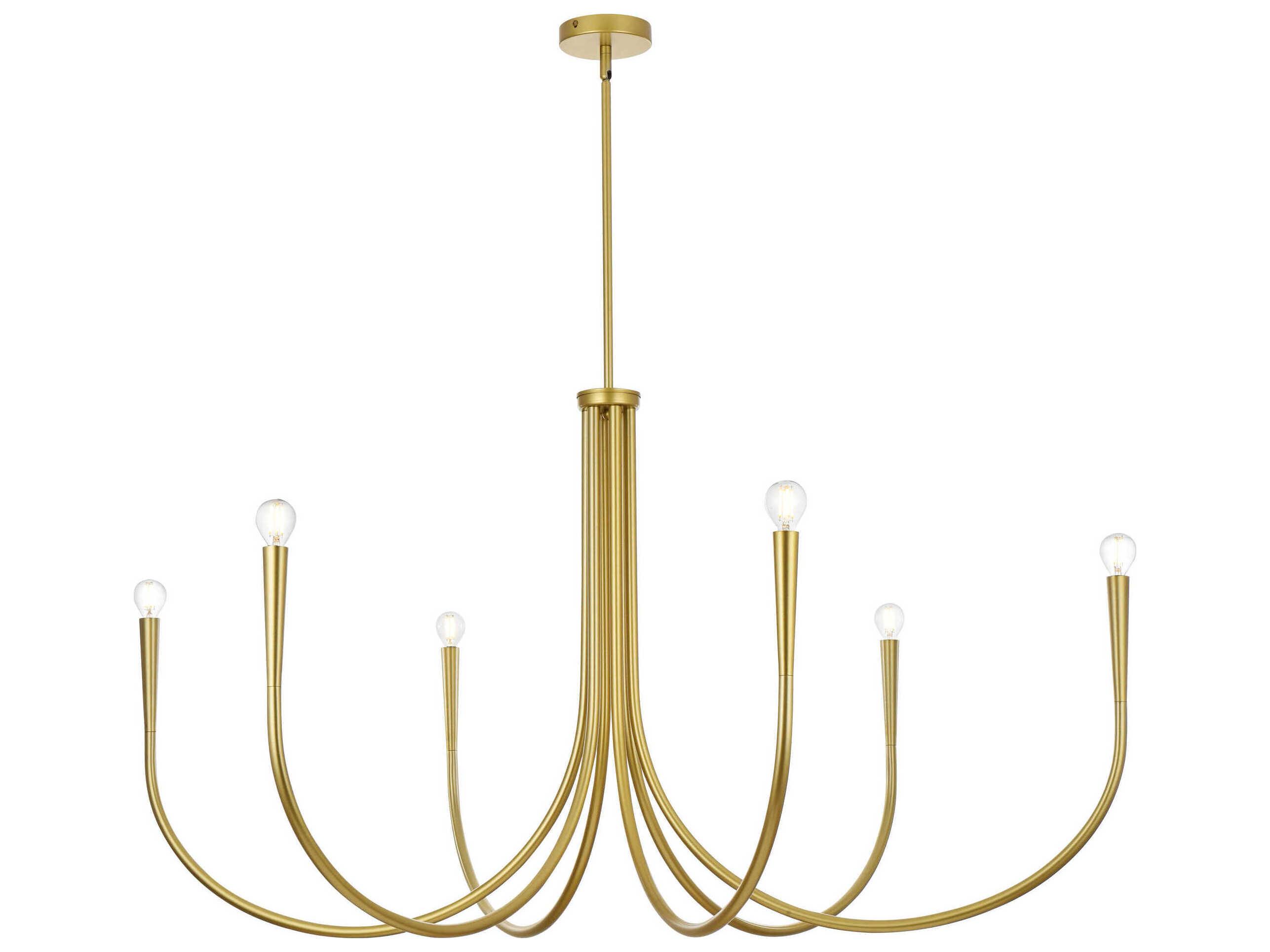 Elegant Lighting Layne 6-Light Brass Chandelier