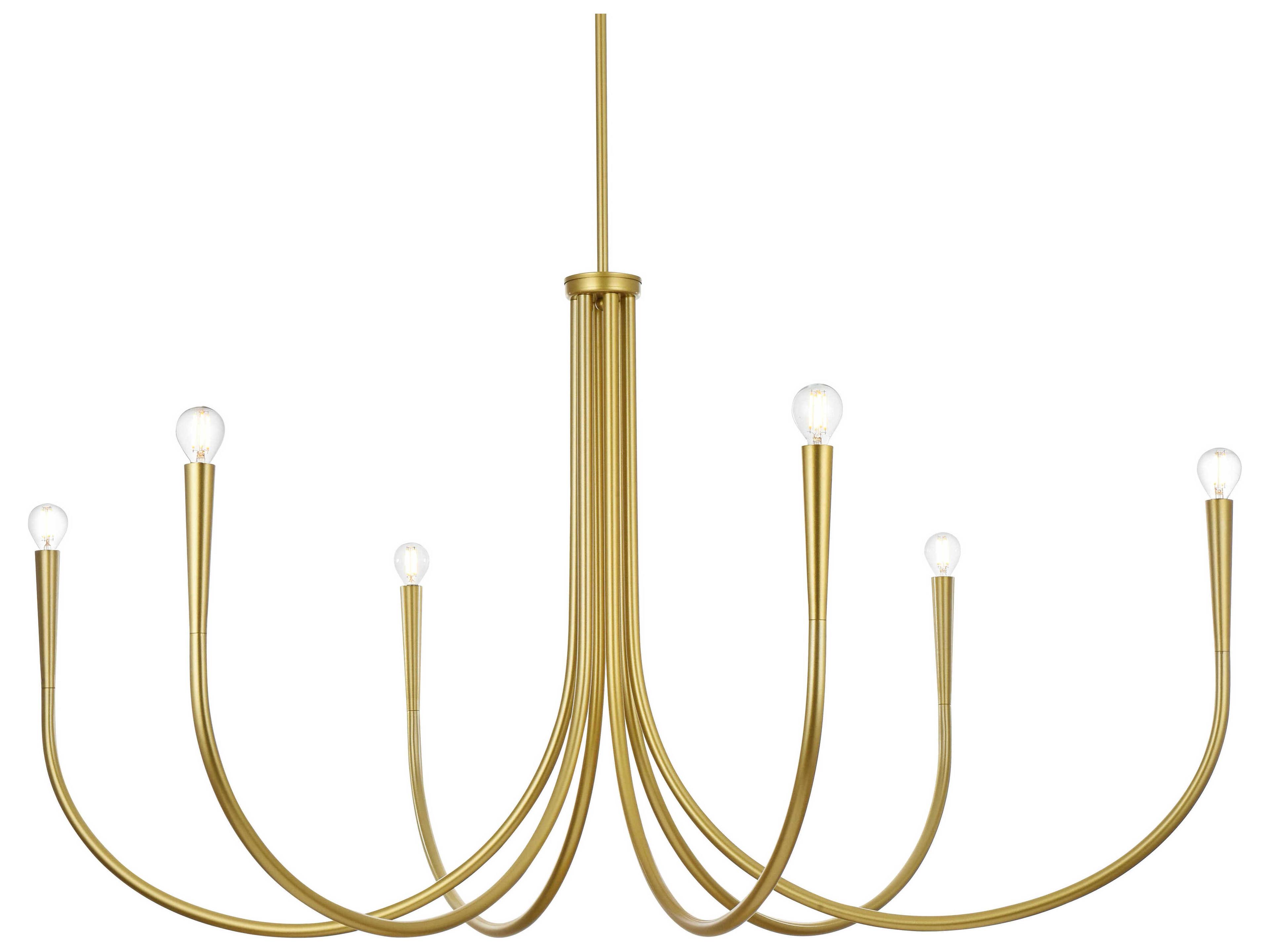 Elegant Lighting Layne 6-Light Brass Chandelier