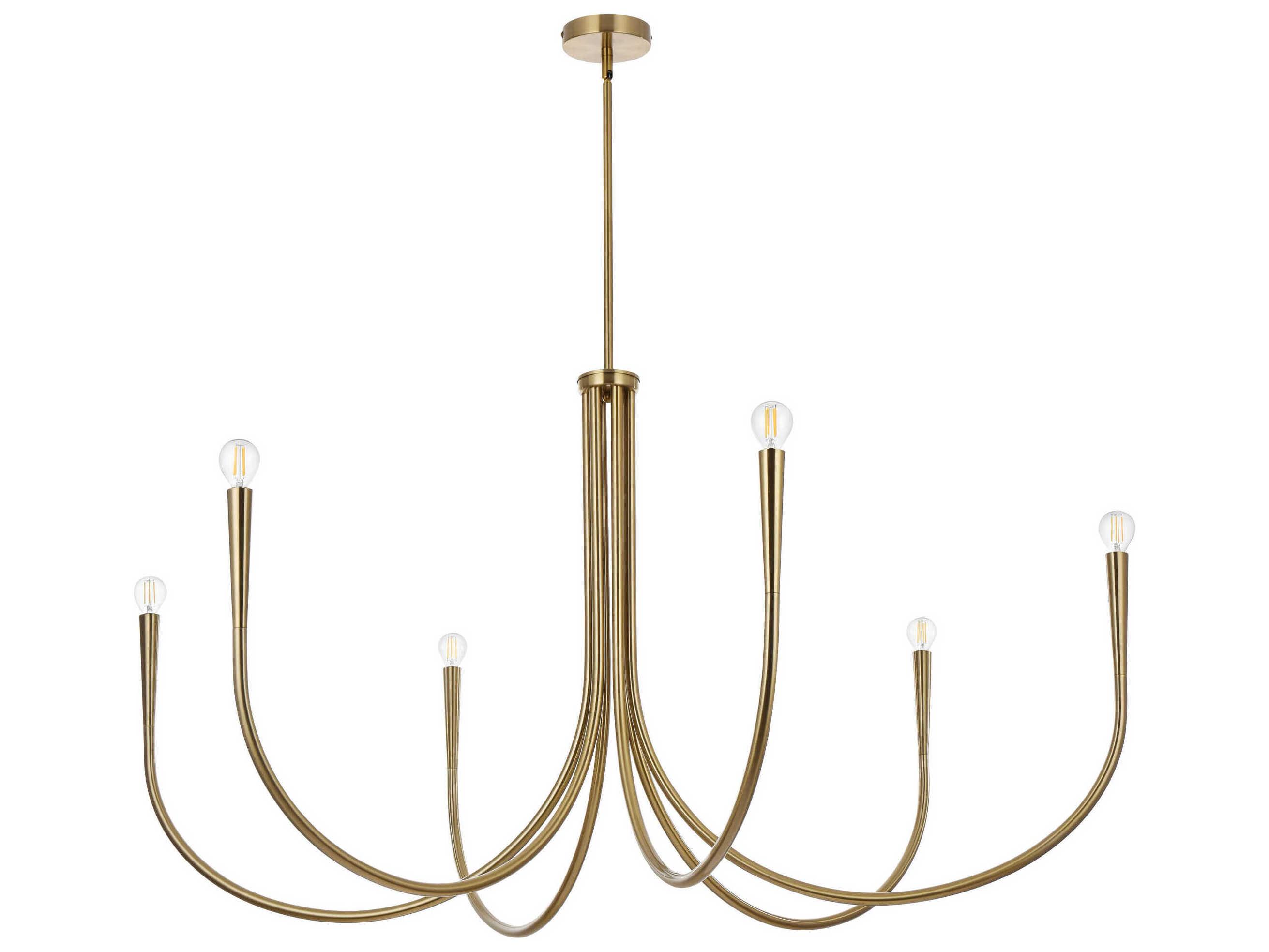 Elegant Lighting Layne 6-Light Gold Chandelier