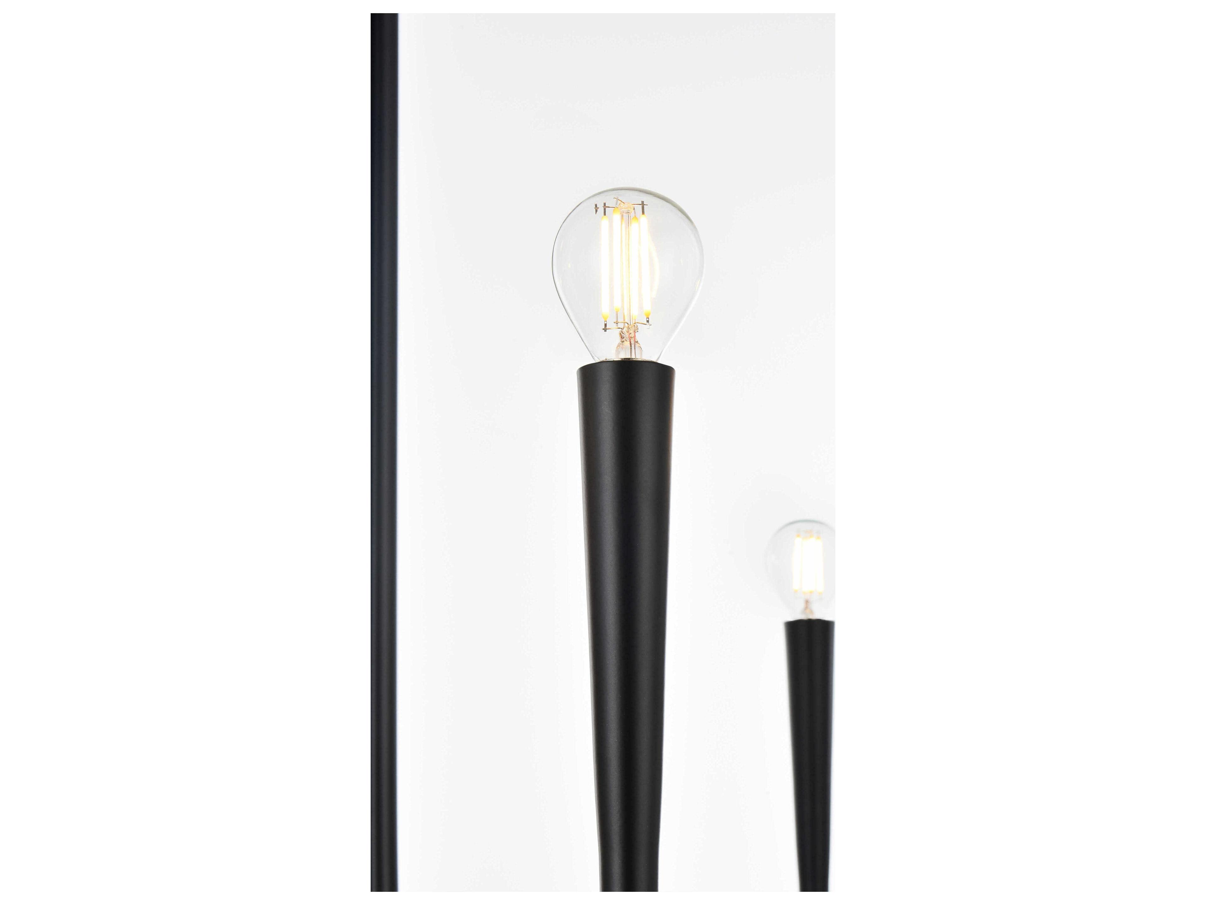 Elegant Lighting Layne 6-Light Black Chandelier