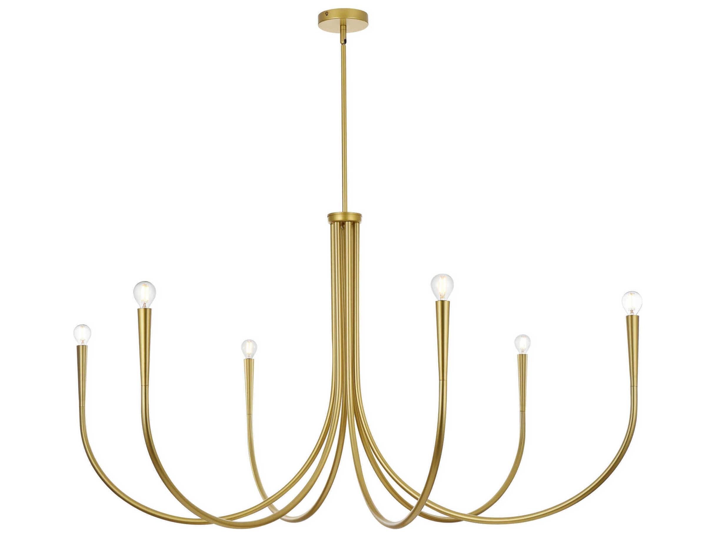 Elegant Lighting Layne 6-Light Brass Chandelier