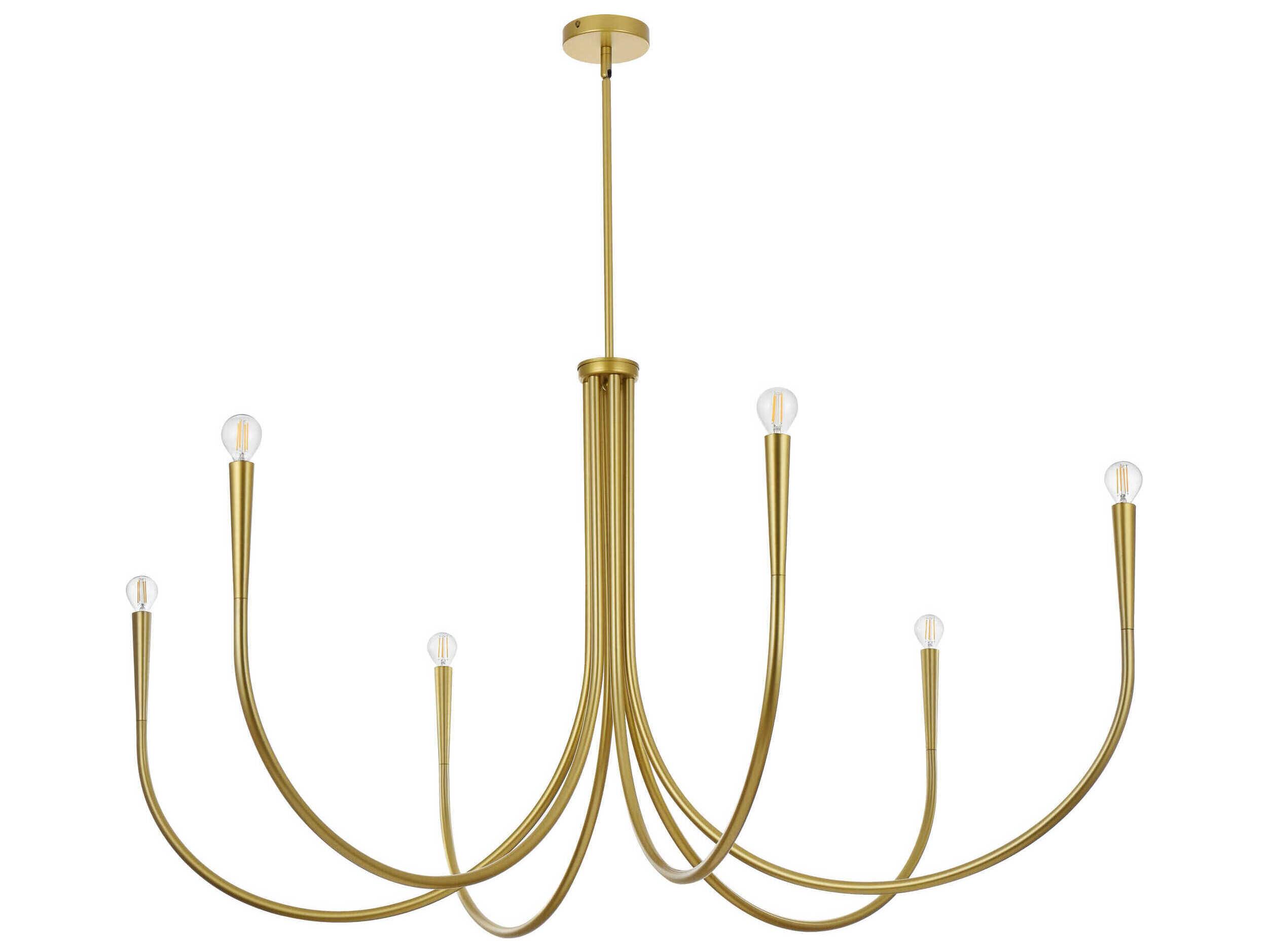Elegant Lighting Layne 6-Light Brass Chandelier