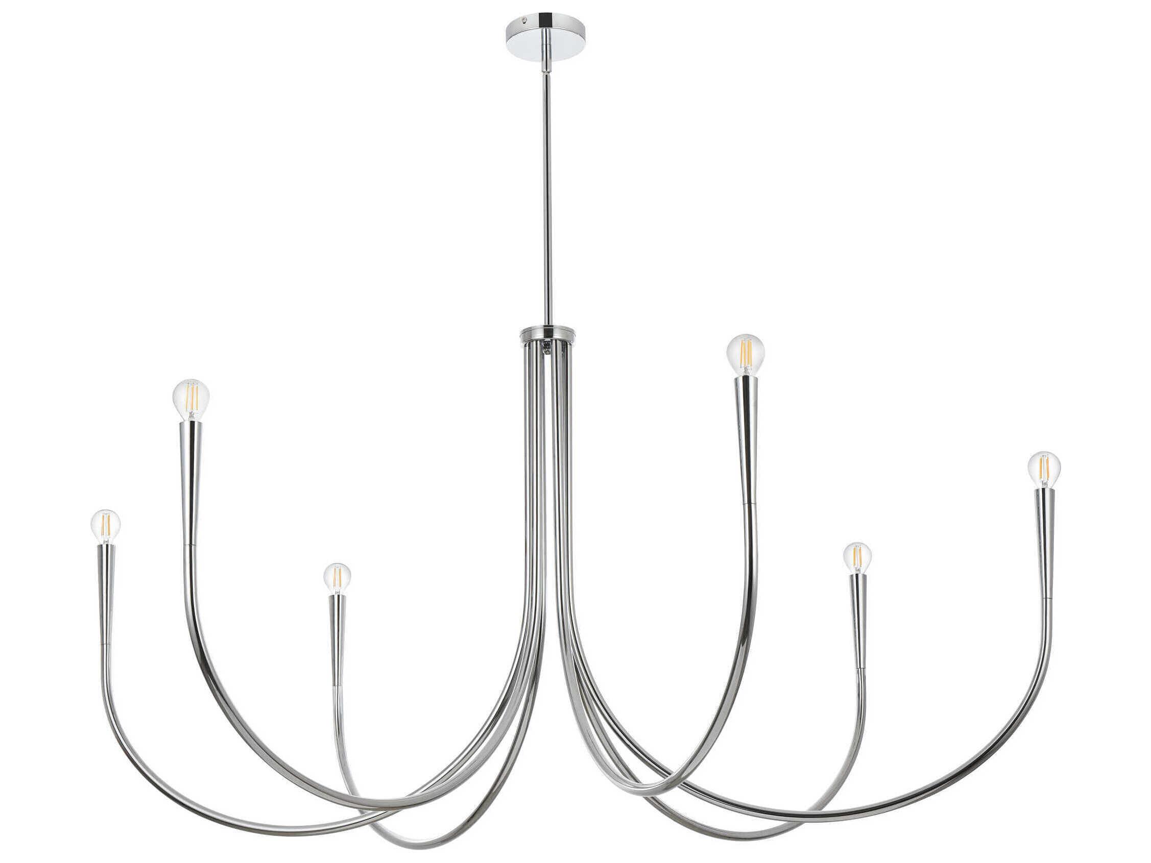 Elegant Lighting Layne 6-Light Chrome Chandelier