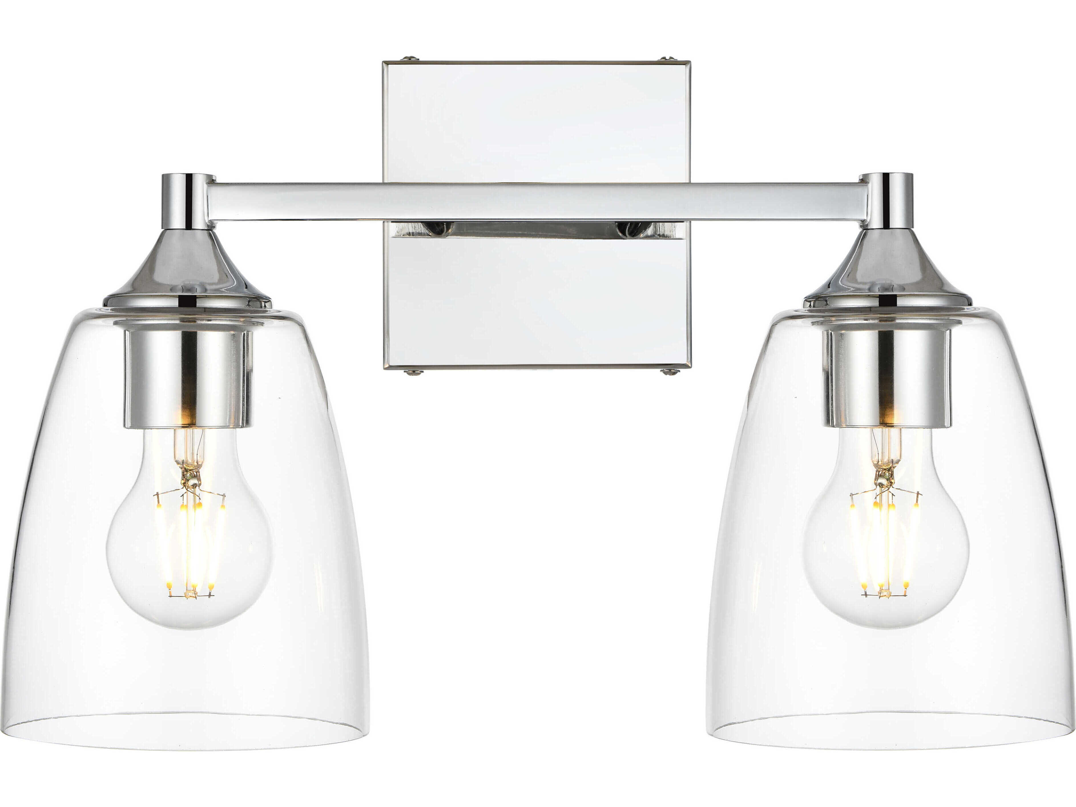 Elegant Lighting Gianni 2-Light Chrome Glass Vanity Light