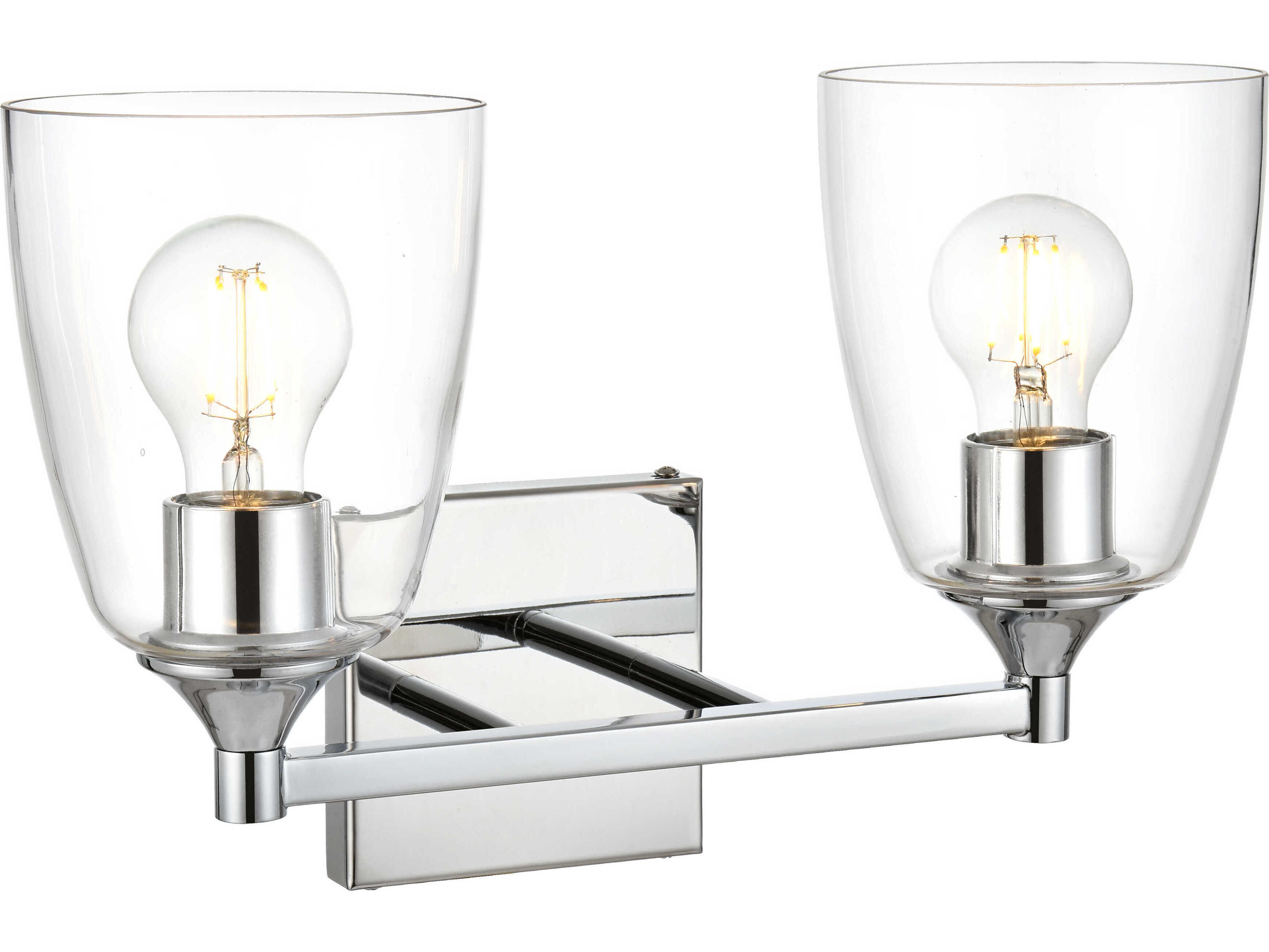 Elegant Lighting Gianni 2-Light Chrome Glass Vanity Light