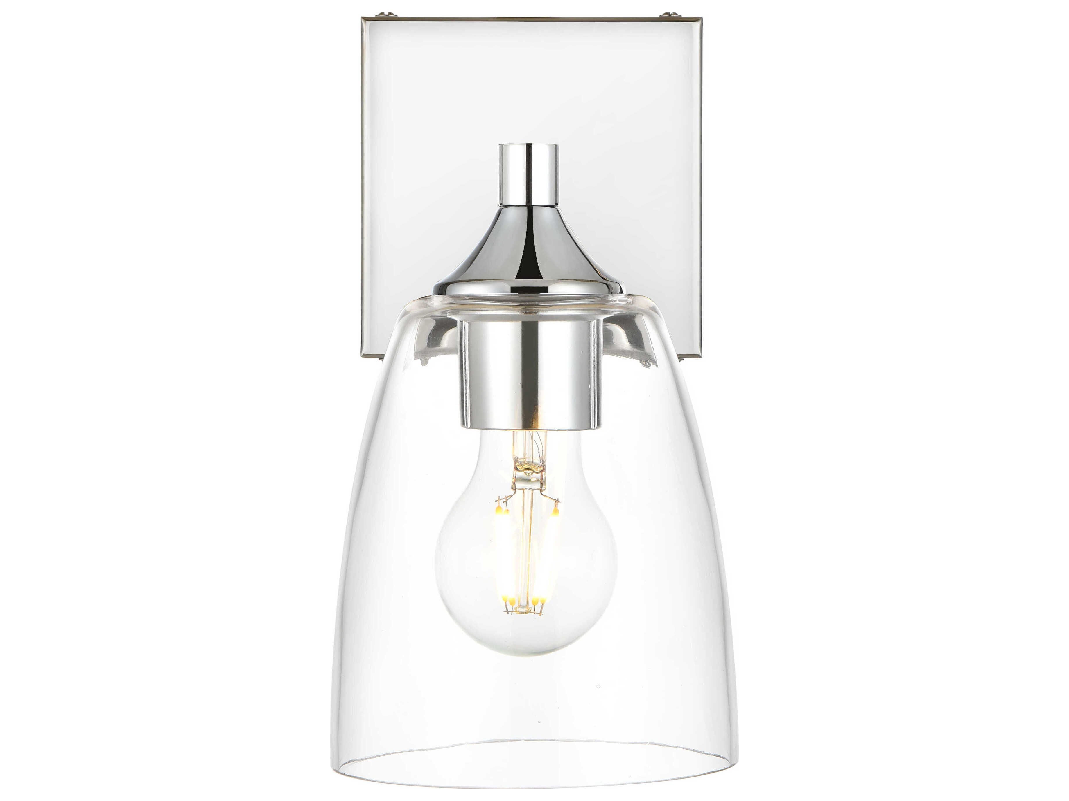 Elegant Lighting Gianni 1-Light Chrome Glass Wall Sconce
