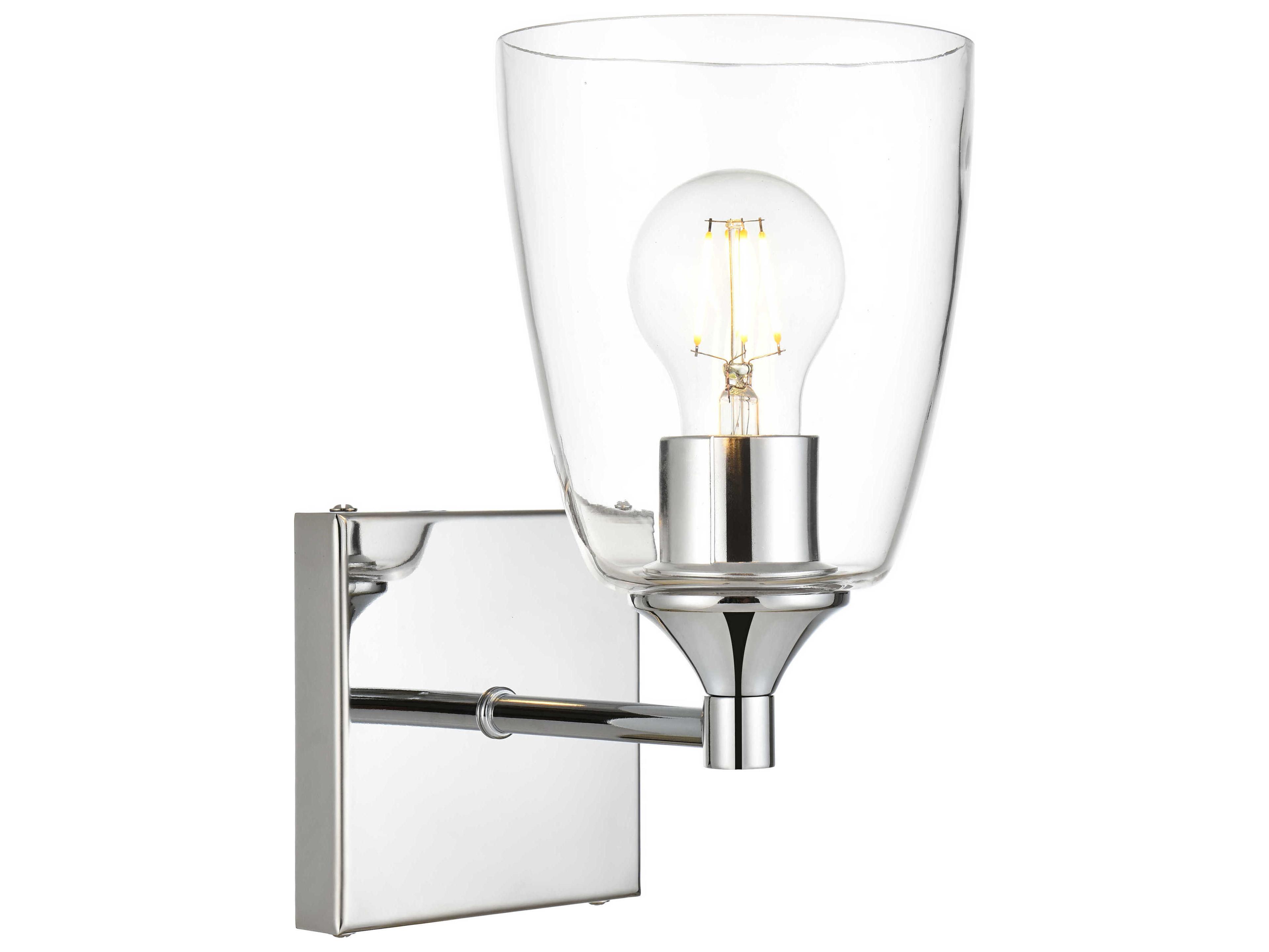 Elegant Lighting Gianni 1-Light Chrome Glass Wall Sconce