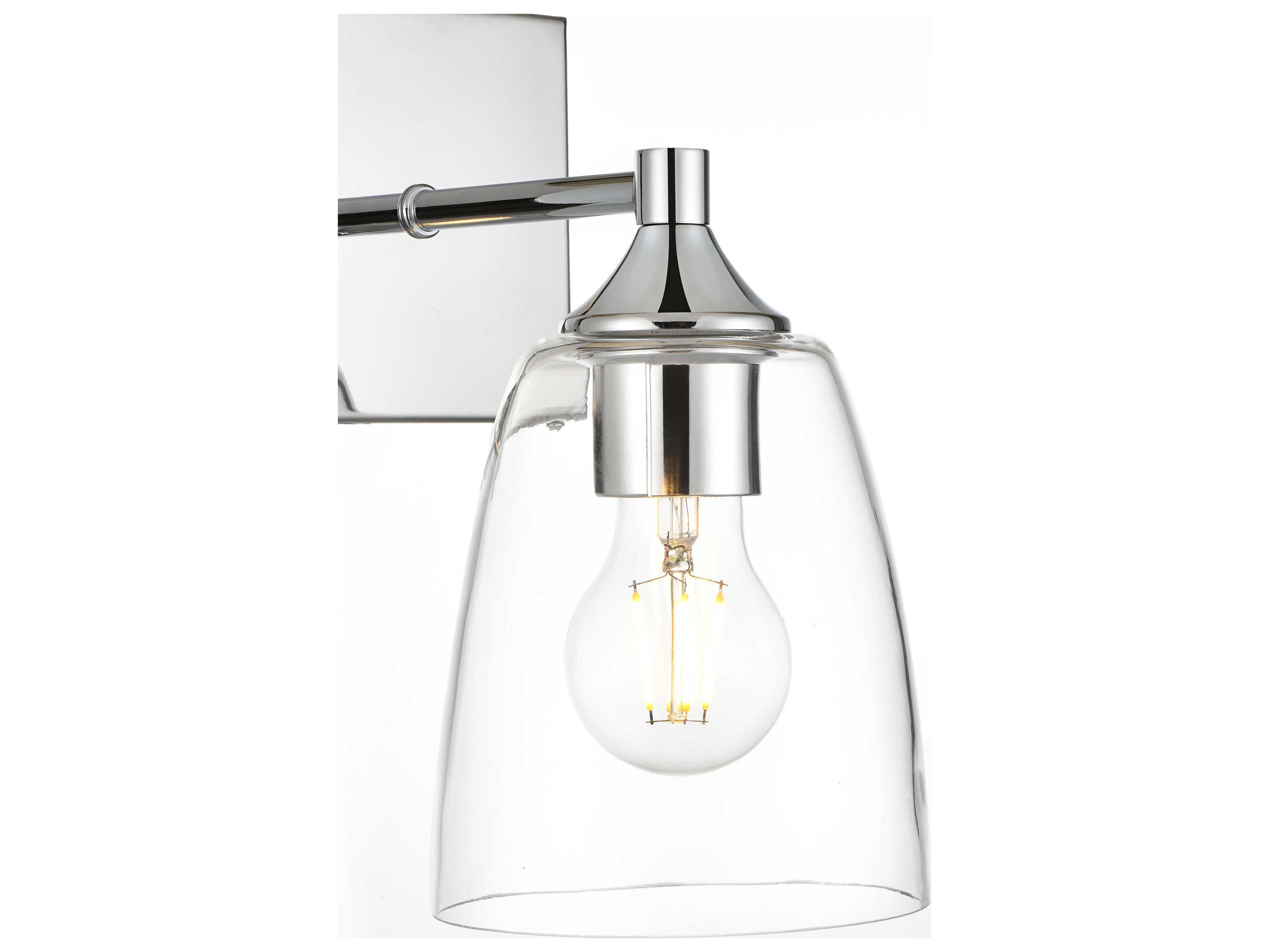Elegant Lighting Gianni 1-Light Chrome Glass Wall Sconce